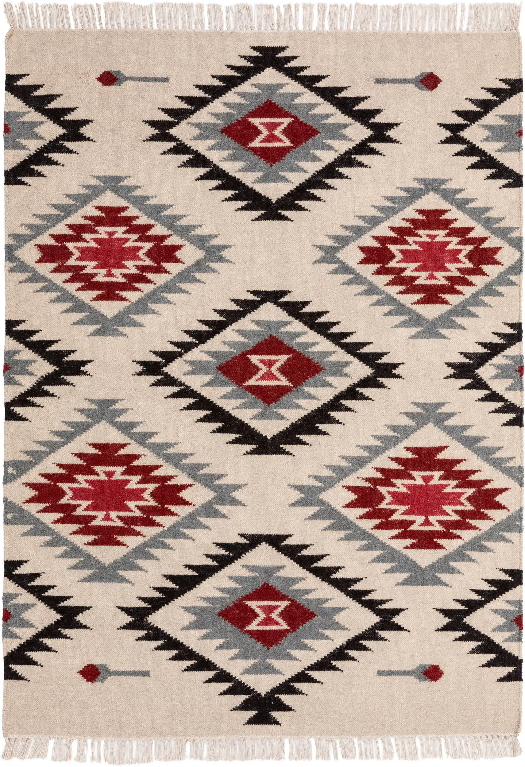 Tappeto di 90% Lana, 10% Cotone in Beige con pelo alto 90% Lana, 10% Cotone da benuta pure