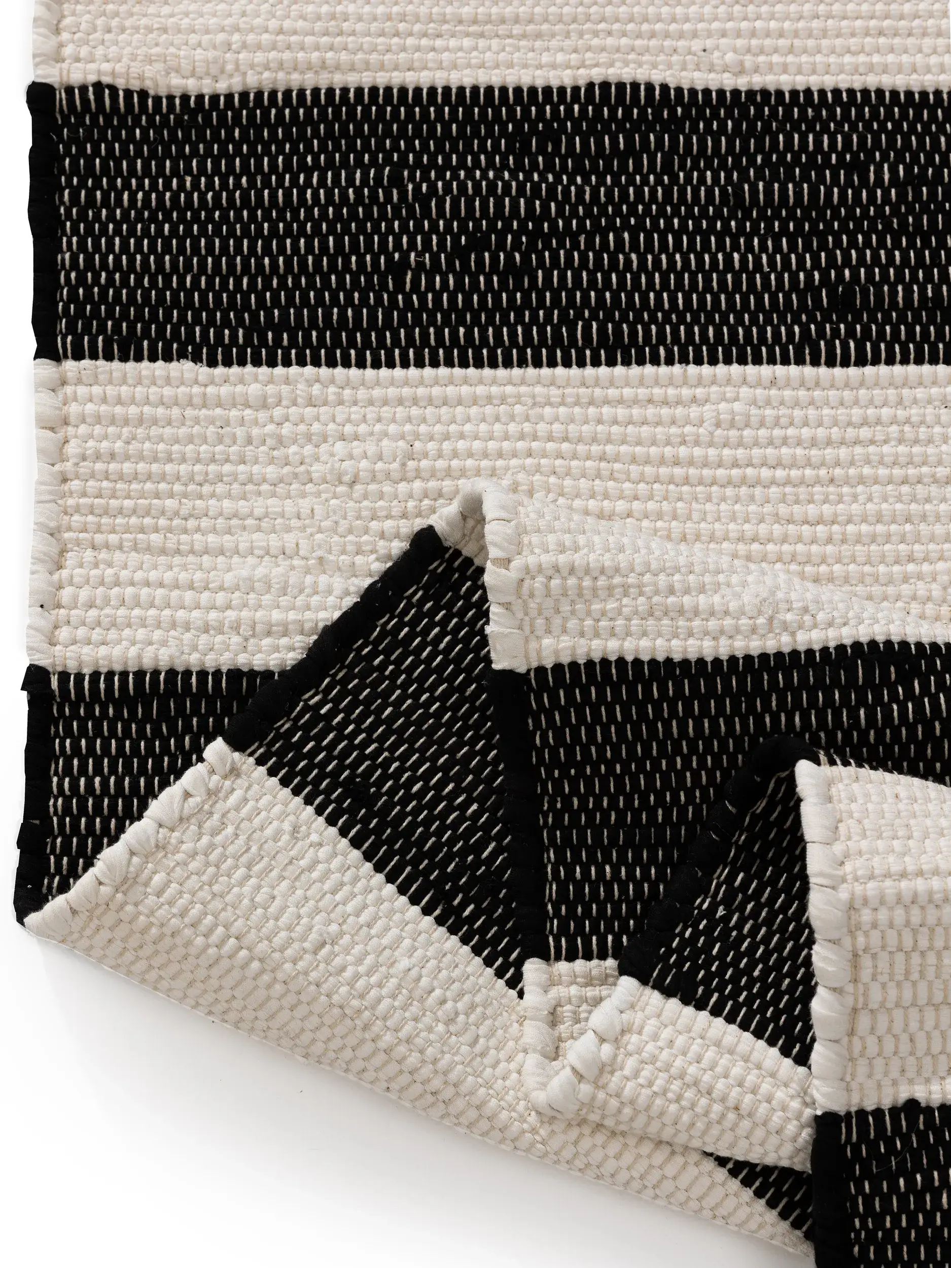 Teppich aus 100% Baumwolle in Schwarz/Weiß mit 100% Baumwolle hohem Flor von benuta Basic