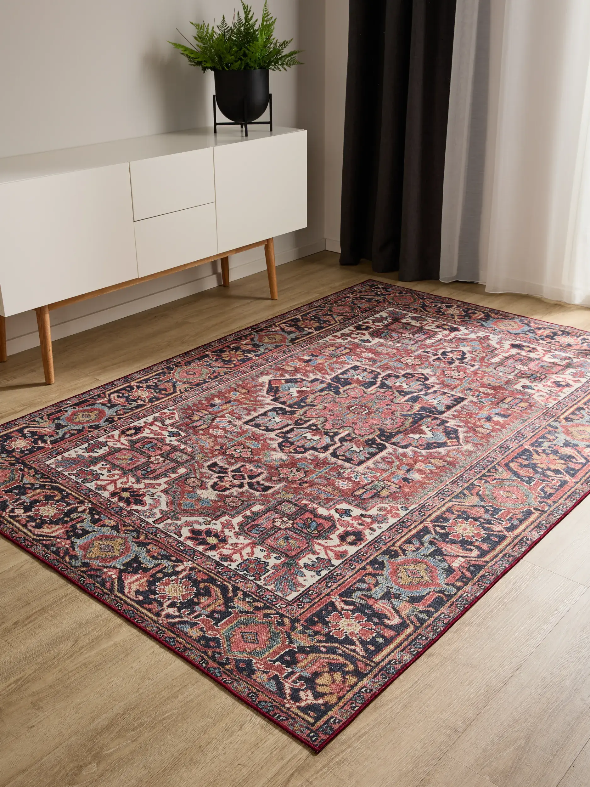 Rug made of 100% Polyester in Multicolour with a 100% Polyester high pile by benuta Basic