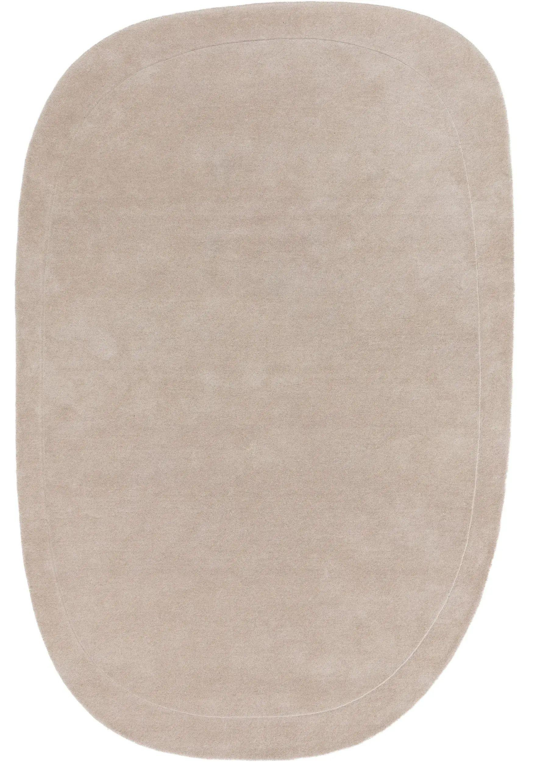 Teppe av 100% Wolle i Beige med 100% Wolle høy lugg fra benuta Pure