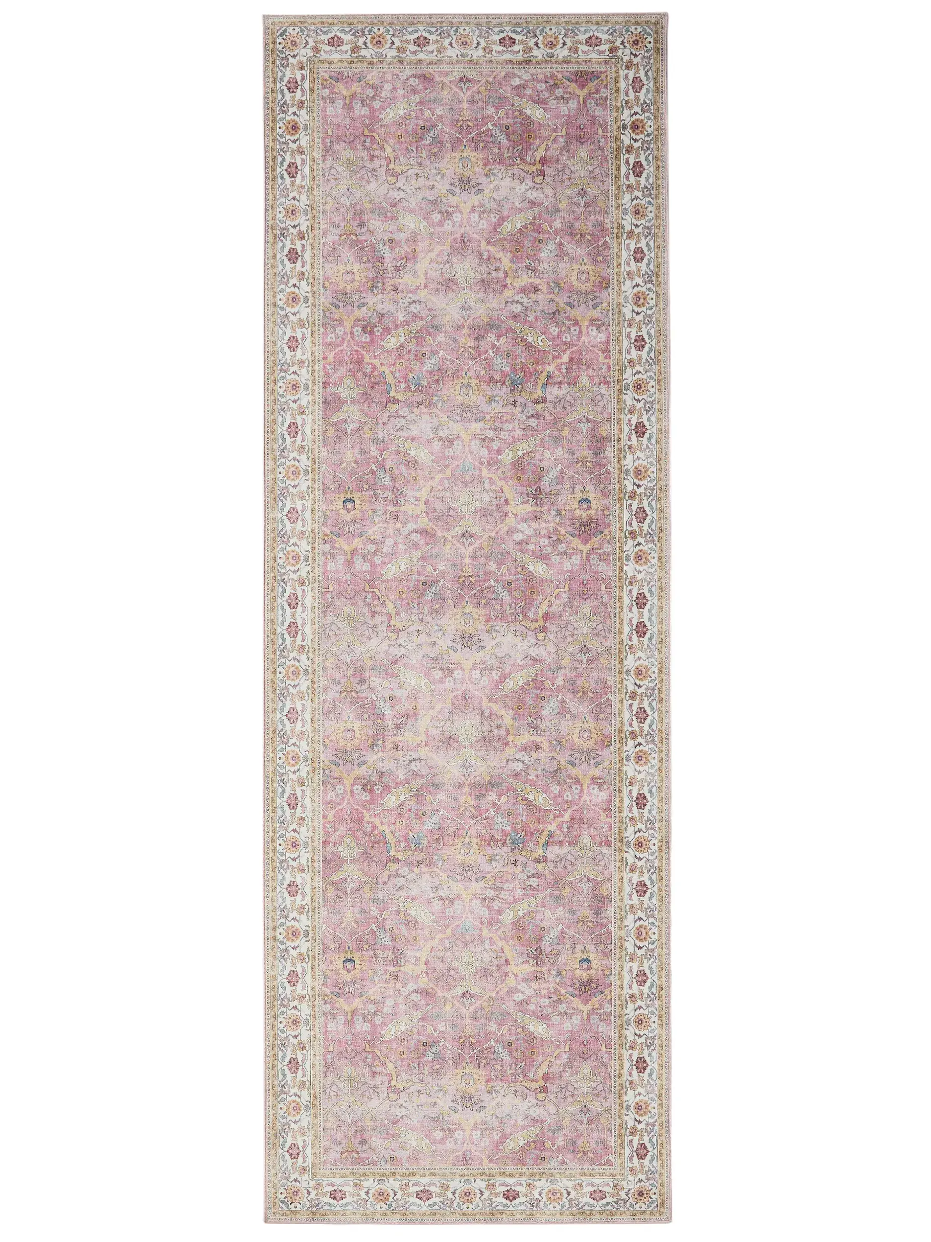 Rug made of 100% Polyester in Pink with a 100% Polyester high pile by benuta Pop