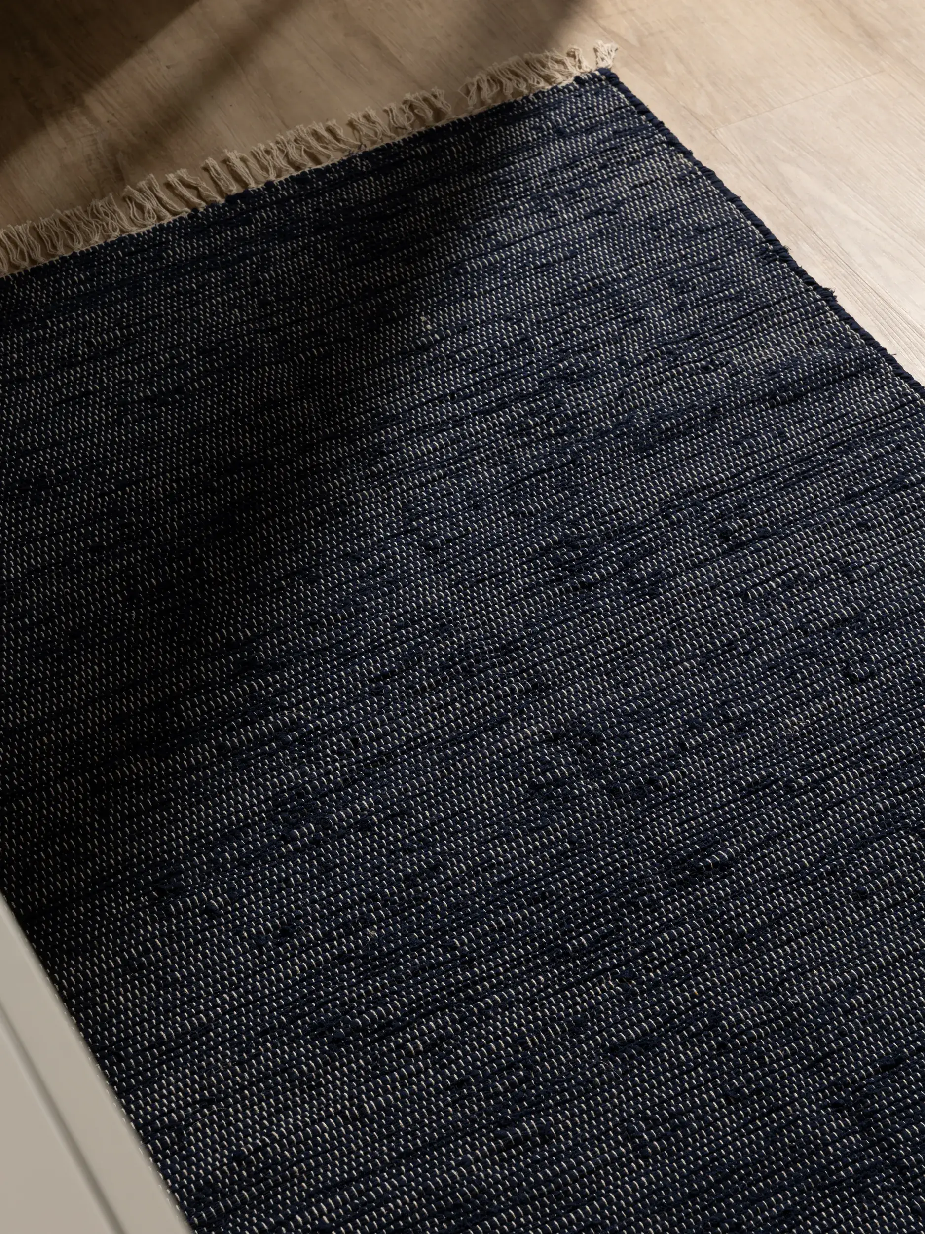 Teppich aus 100% Recycelte Baumwolle in Blau mit 100% Recycelte Baumwolle hohem Flor von benuta Basic