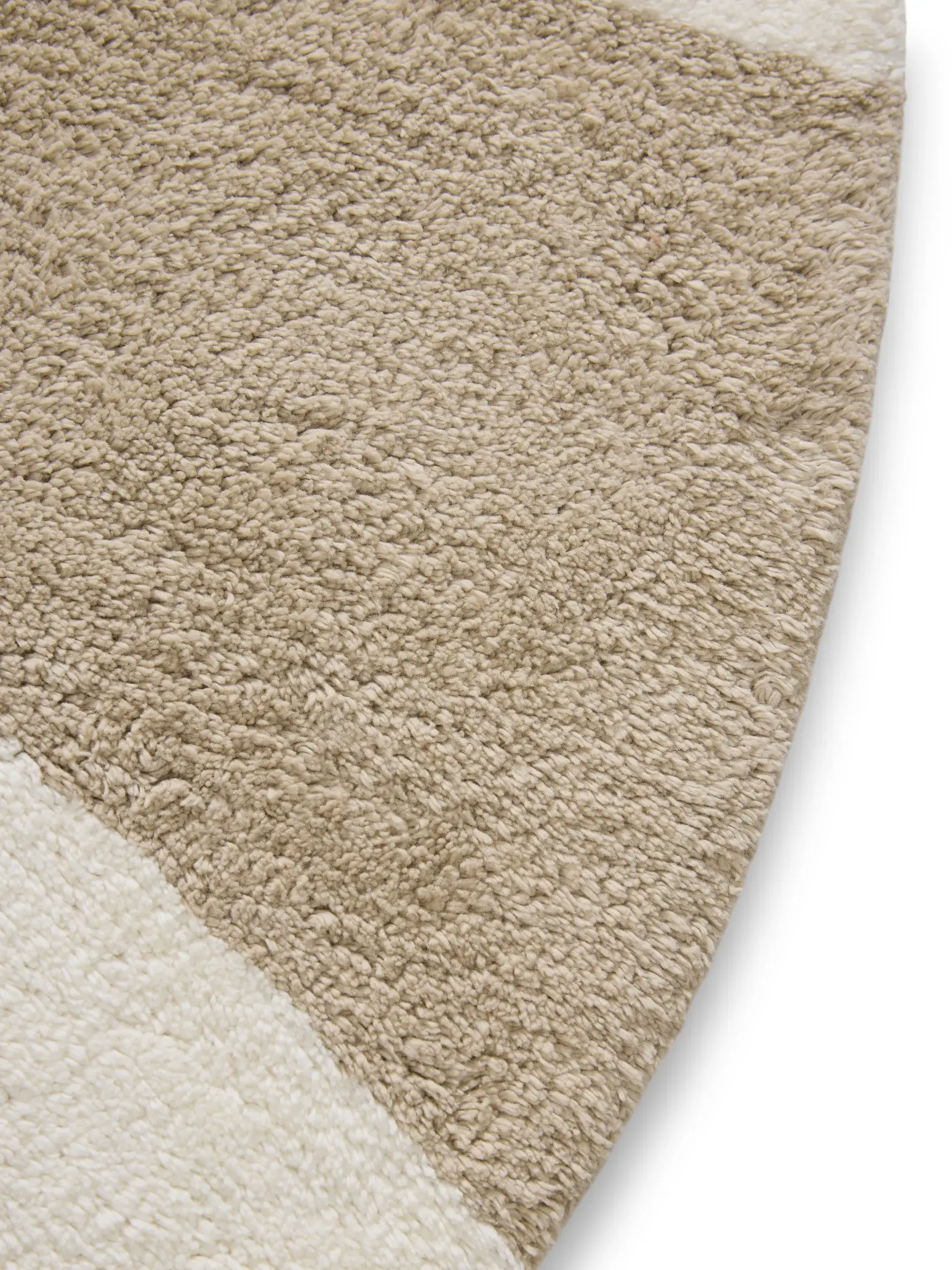 Teppich aus 100% Recycelte Baumwolle in Beige mit 100% Recycelte Baumwolle hohem Flor von Lytte