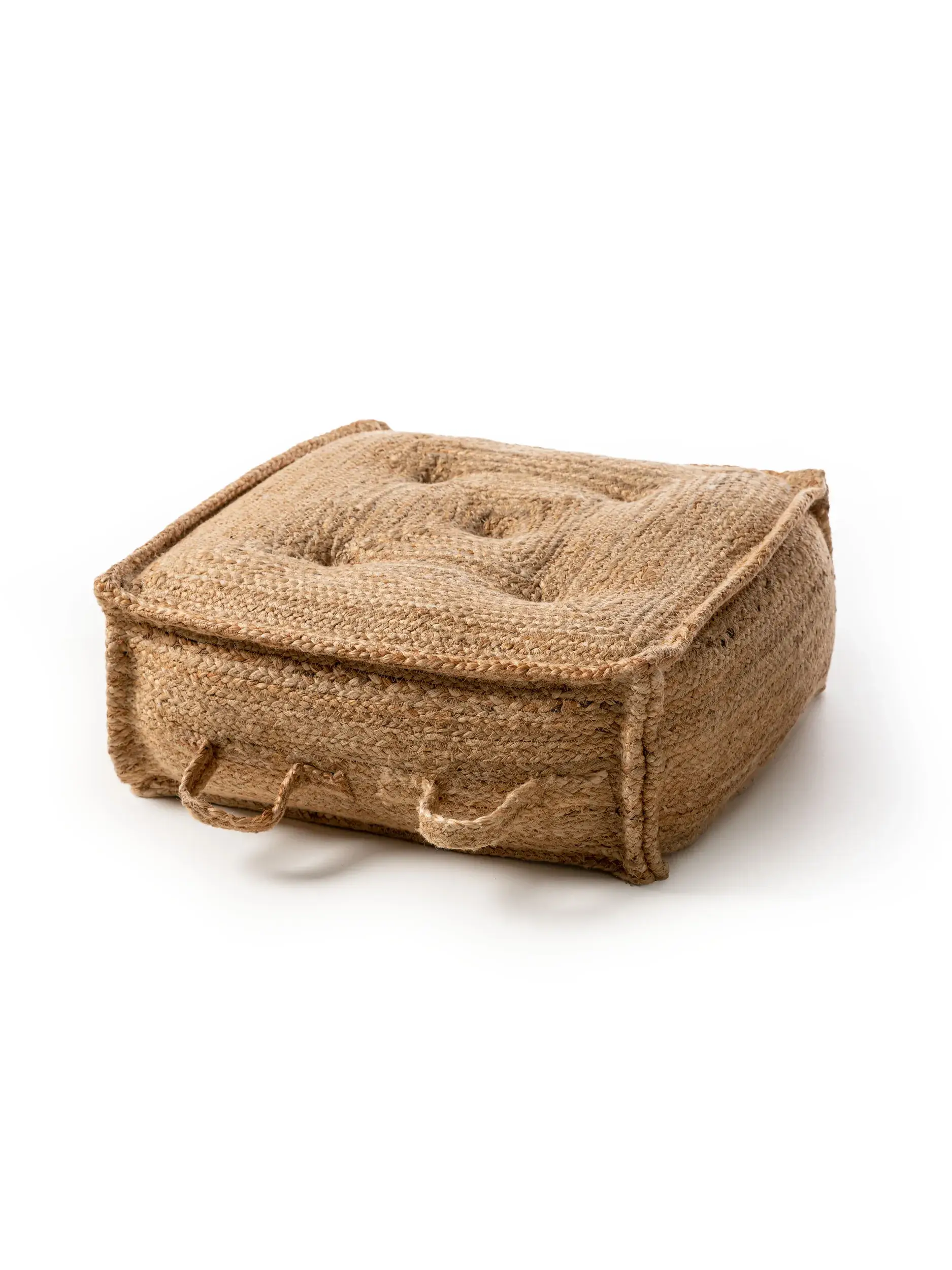 Coussin de sol Jutta Marron clair en motif Uni en 80% Jute, 20% Coton de benuta pure