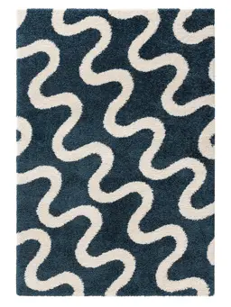 Tapis à poils longs Louise Bleu