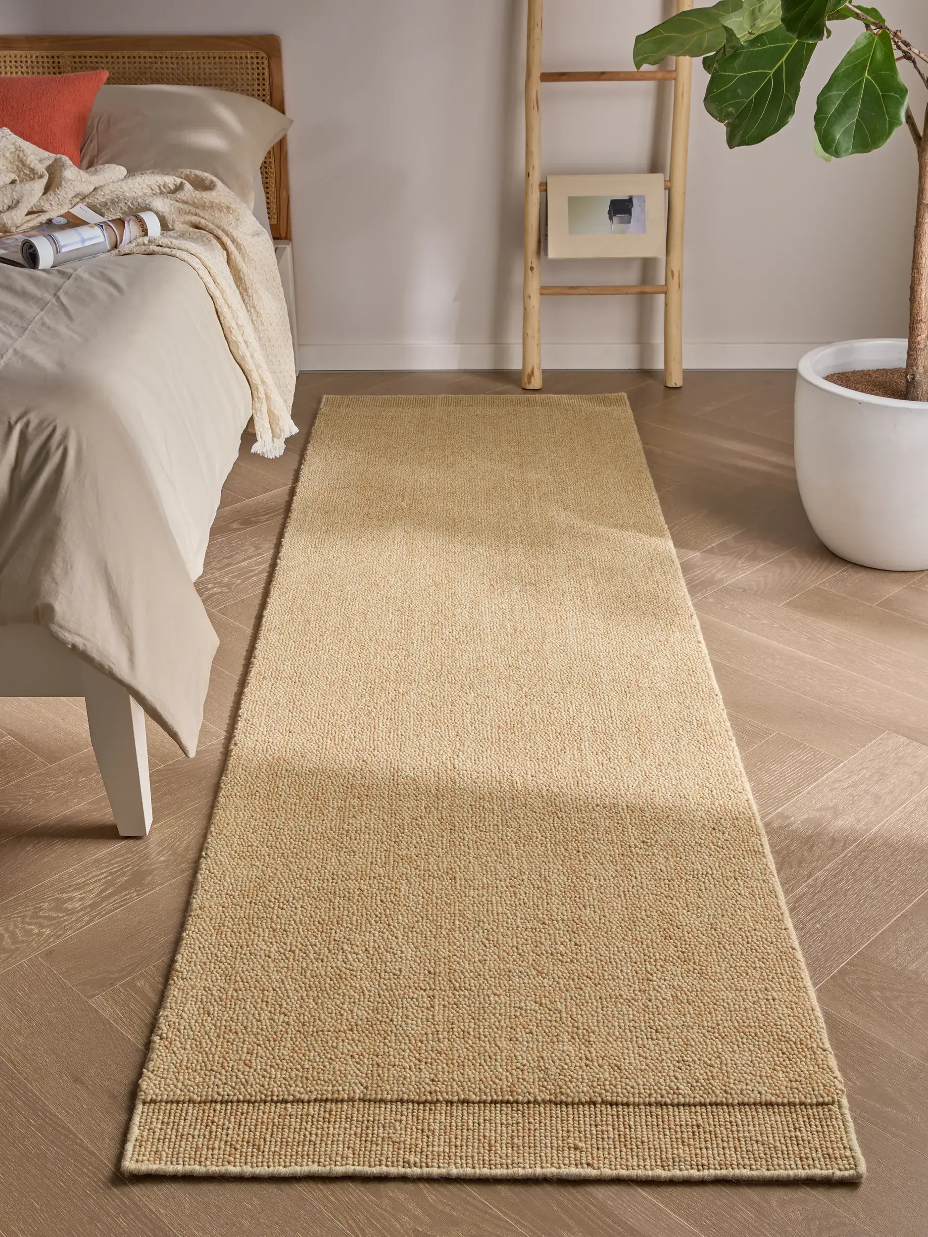 Alfombra Imke de 80% Lana, 20% Algodón en Naranja de benuta pure
