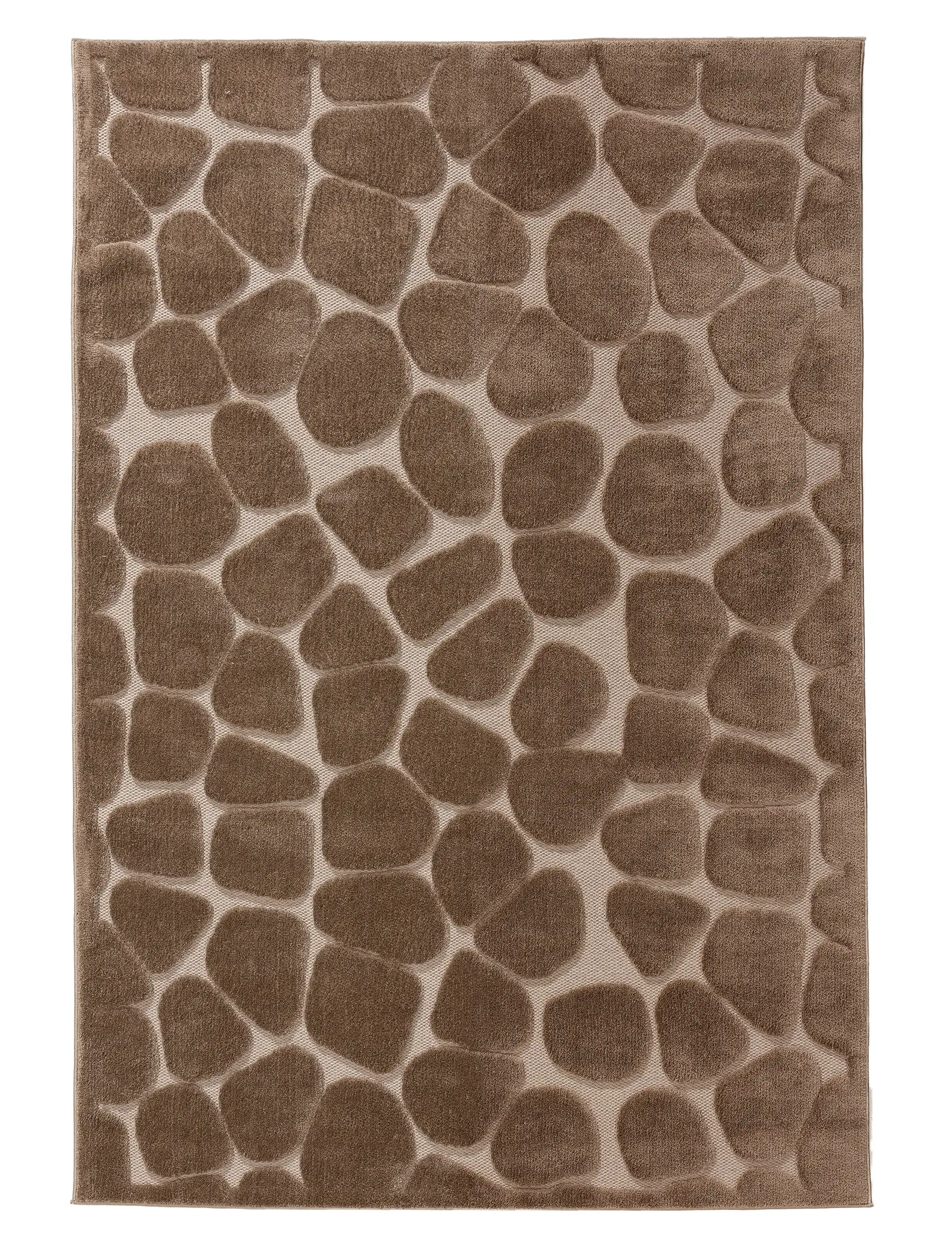 Tapis en 100% Polyester (Microfibre) en Taupe avec une pile de 100% Polyester (Microfibre) de hauteur de benuta POP
