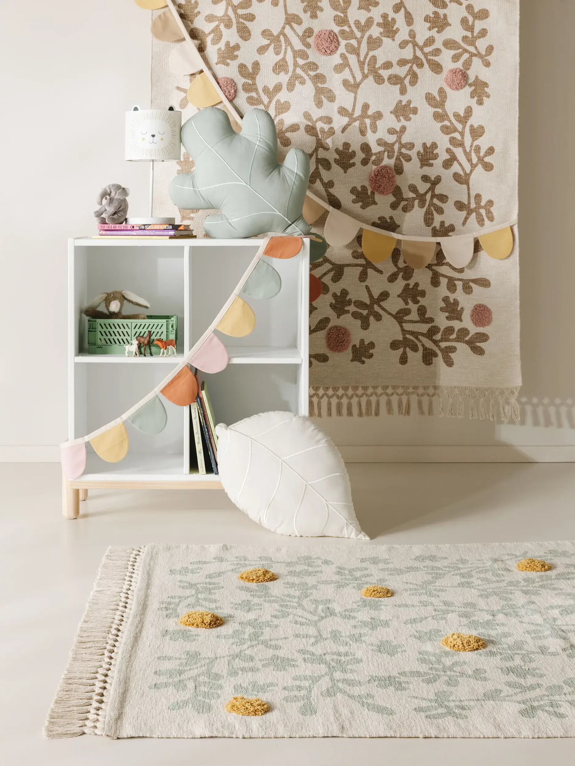Teppich aus 100% Baumwolle in Beige mit 100% Baumwolle hohem Flor von Lytte