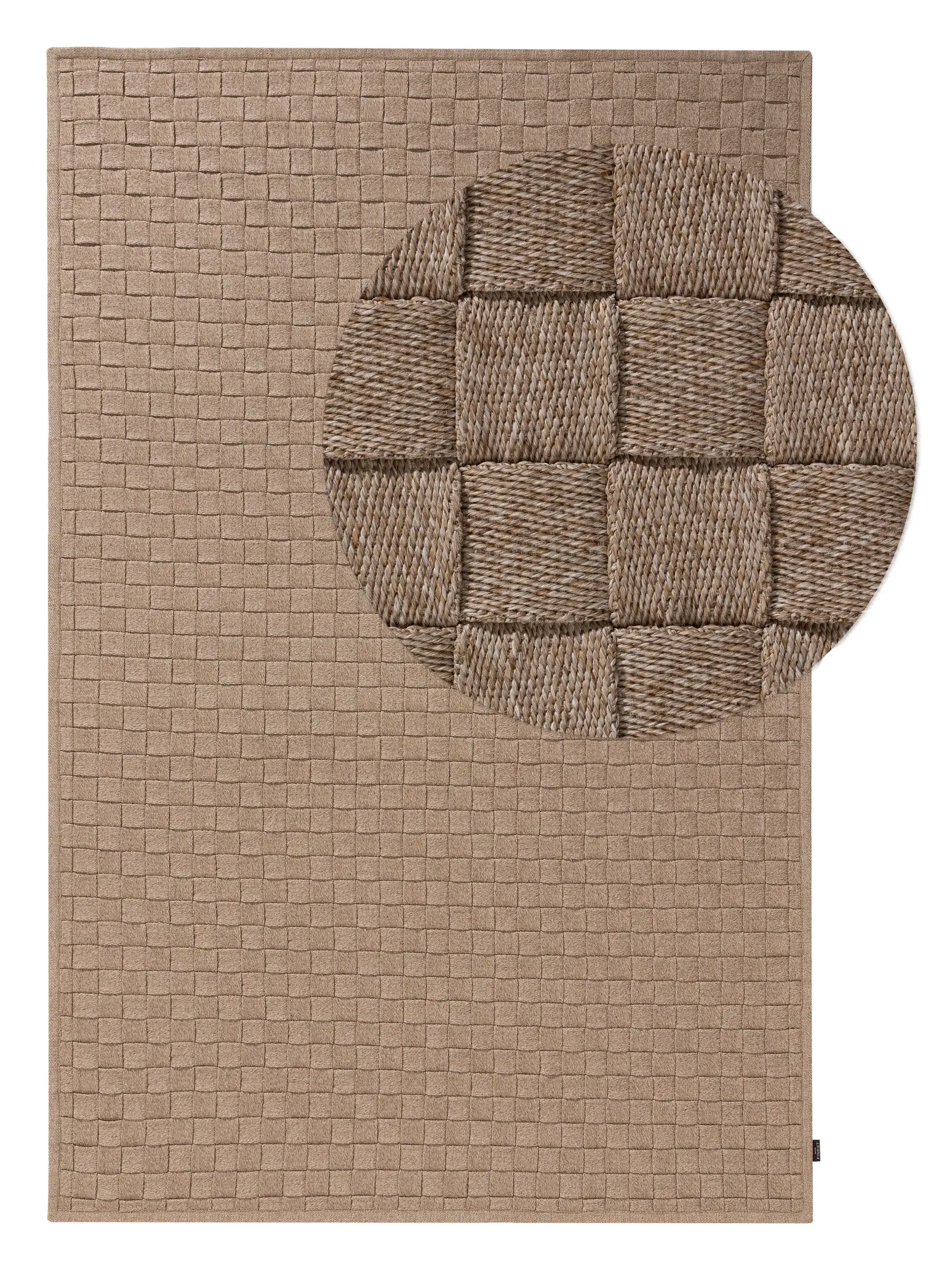 Teppich aus 100% Polypropylen in Beige mit 100% Polypropylen hohem Flor von benuta Finest