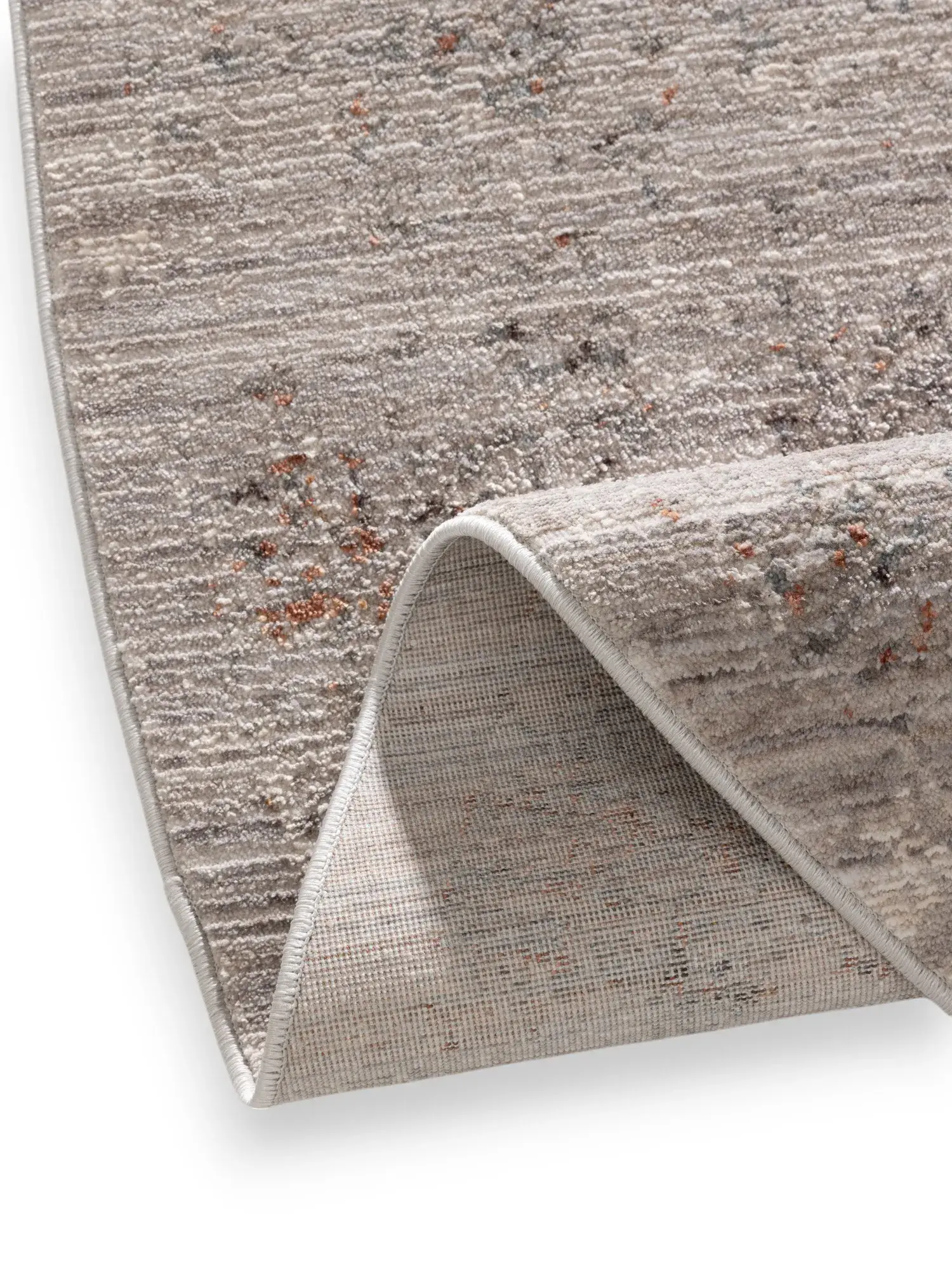 Teppich aus 100% Polyester in Grau mit 100% Polyester hohem Flor von benuta Nest