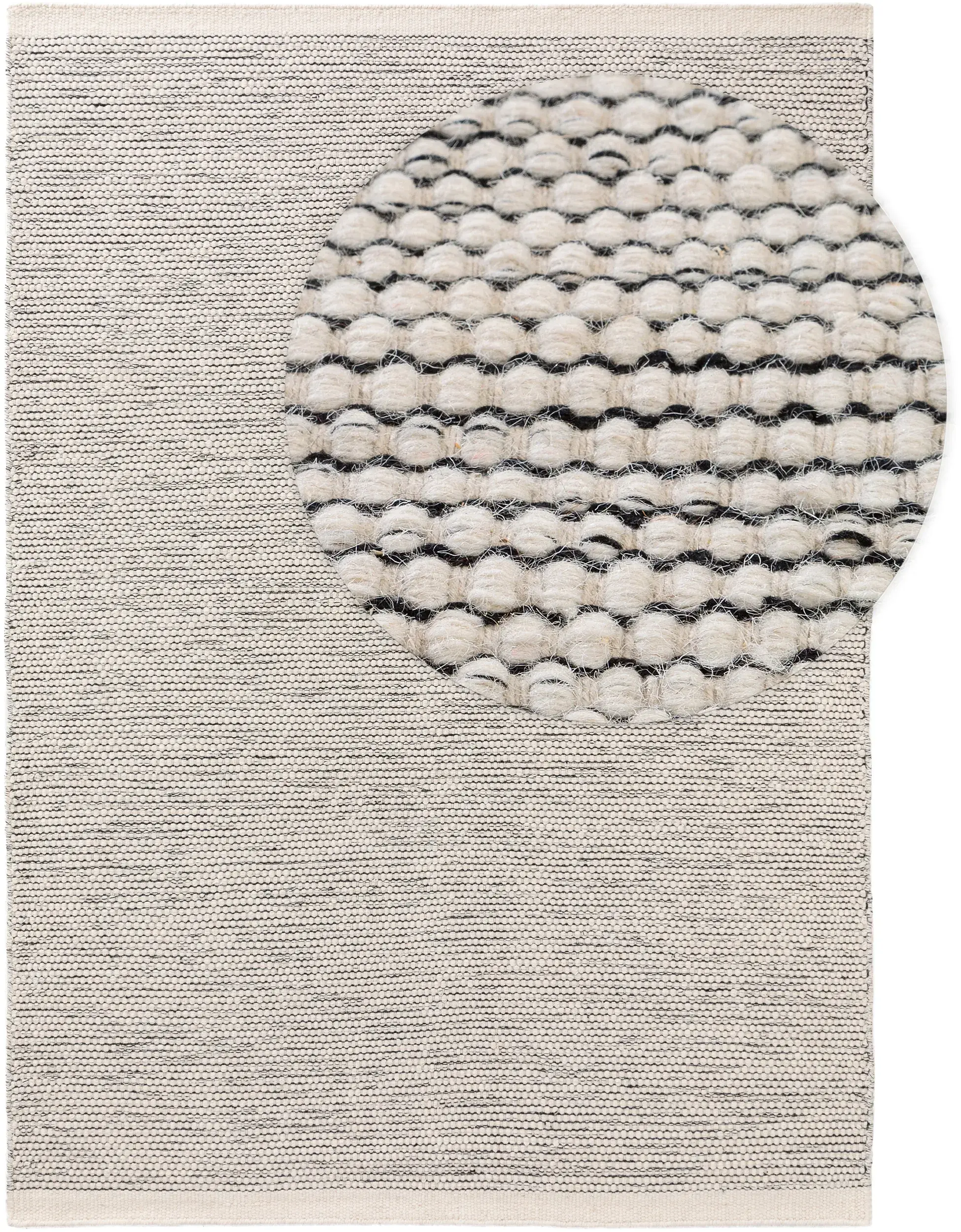 Teppich aus 80% Wolle, 20% Baumwolle in Beige mit 80% Wolle, 20% Baumwolle hohem Flor von benuta Pure