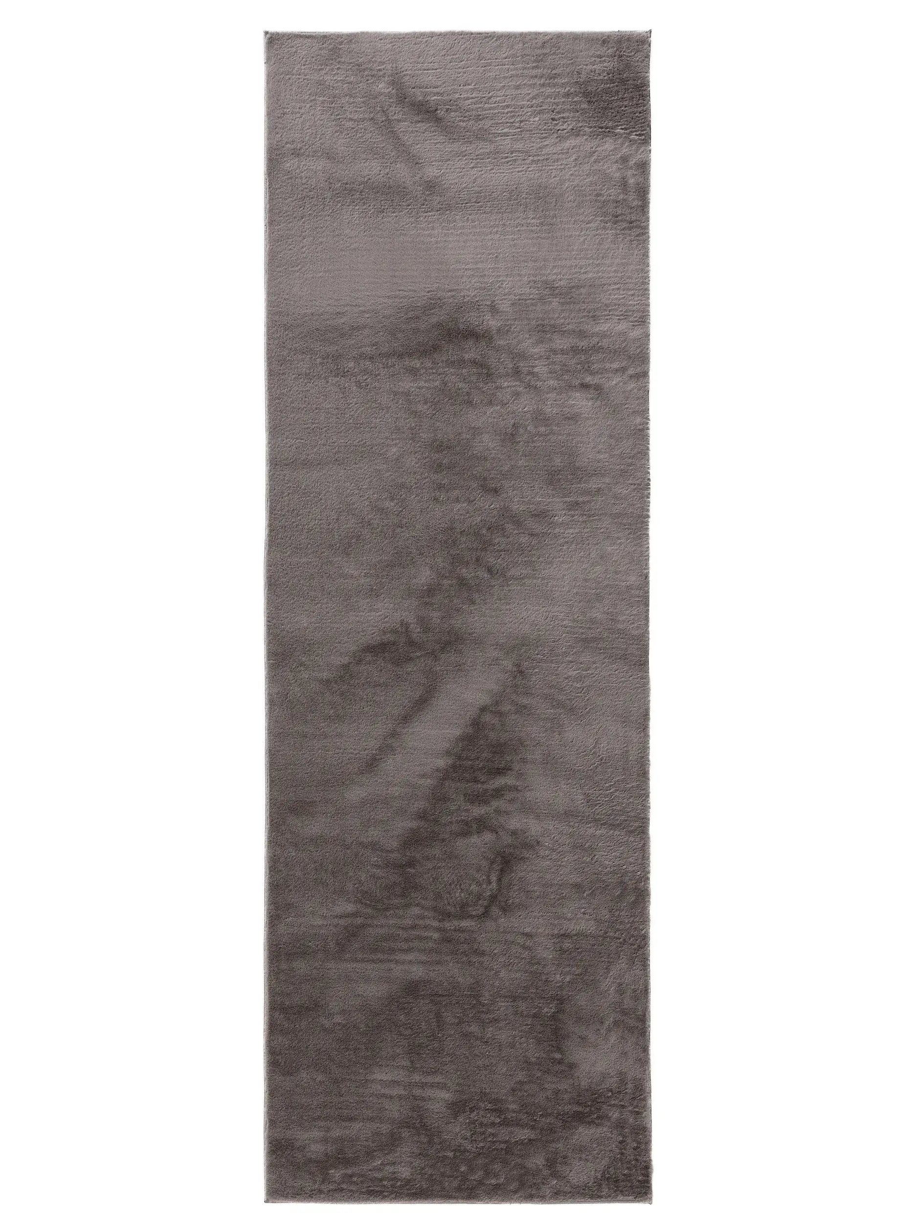 Rug made of 100% Polyester in Grey with a 100% Polyester high pile by benuta Basic