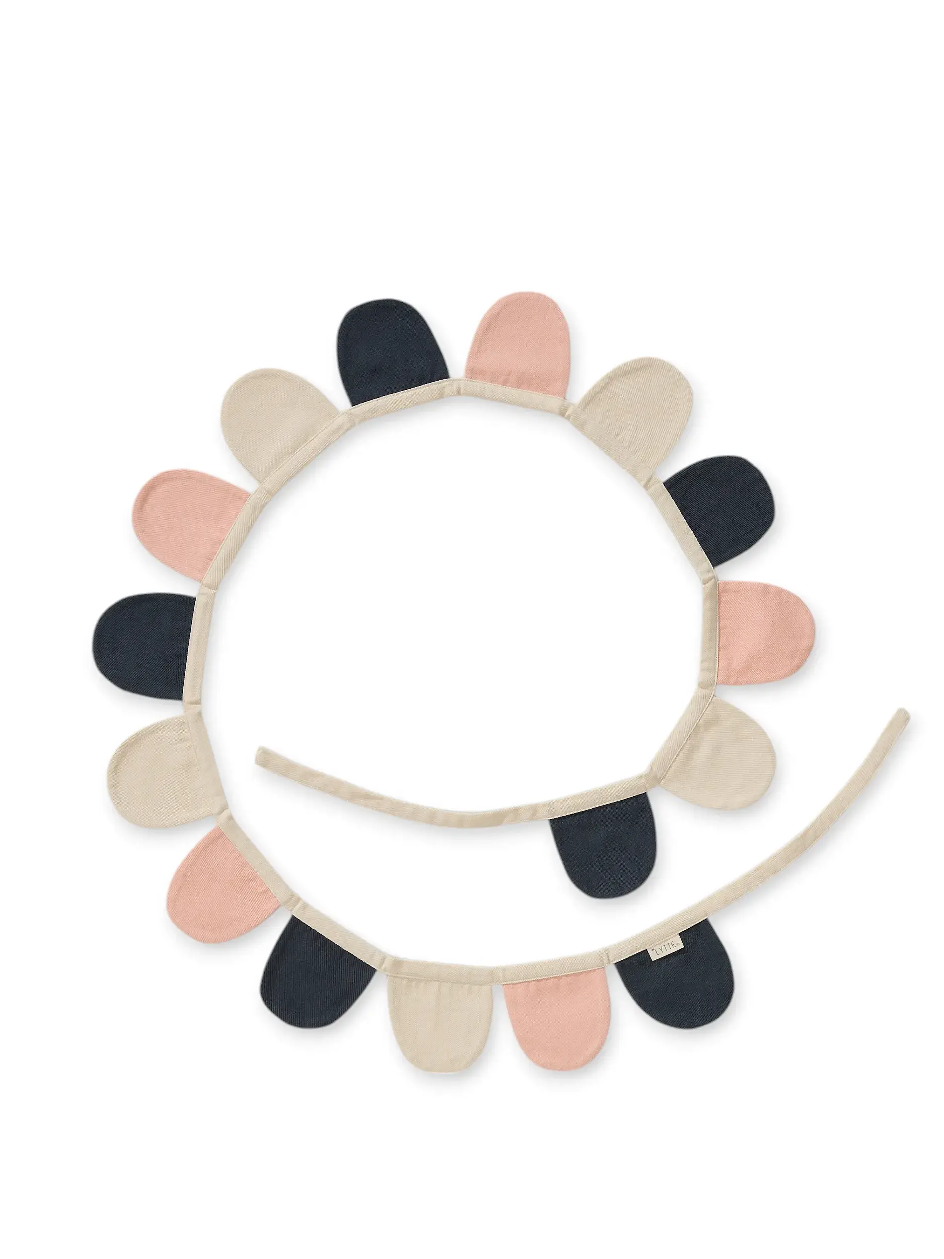 Wanddeko Hana Pink/Schwarz Floral-suunnittelussa, valmistettu 100% puuvillaaista, Lyttein toimesta