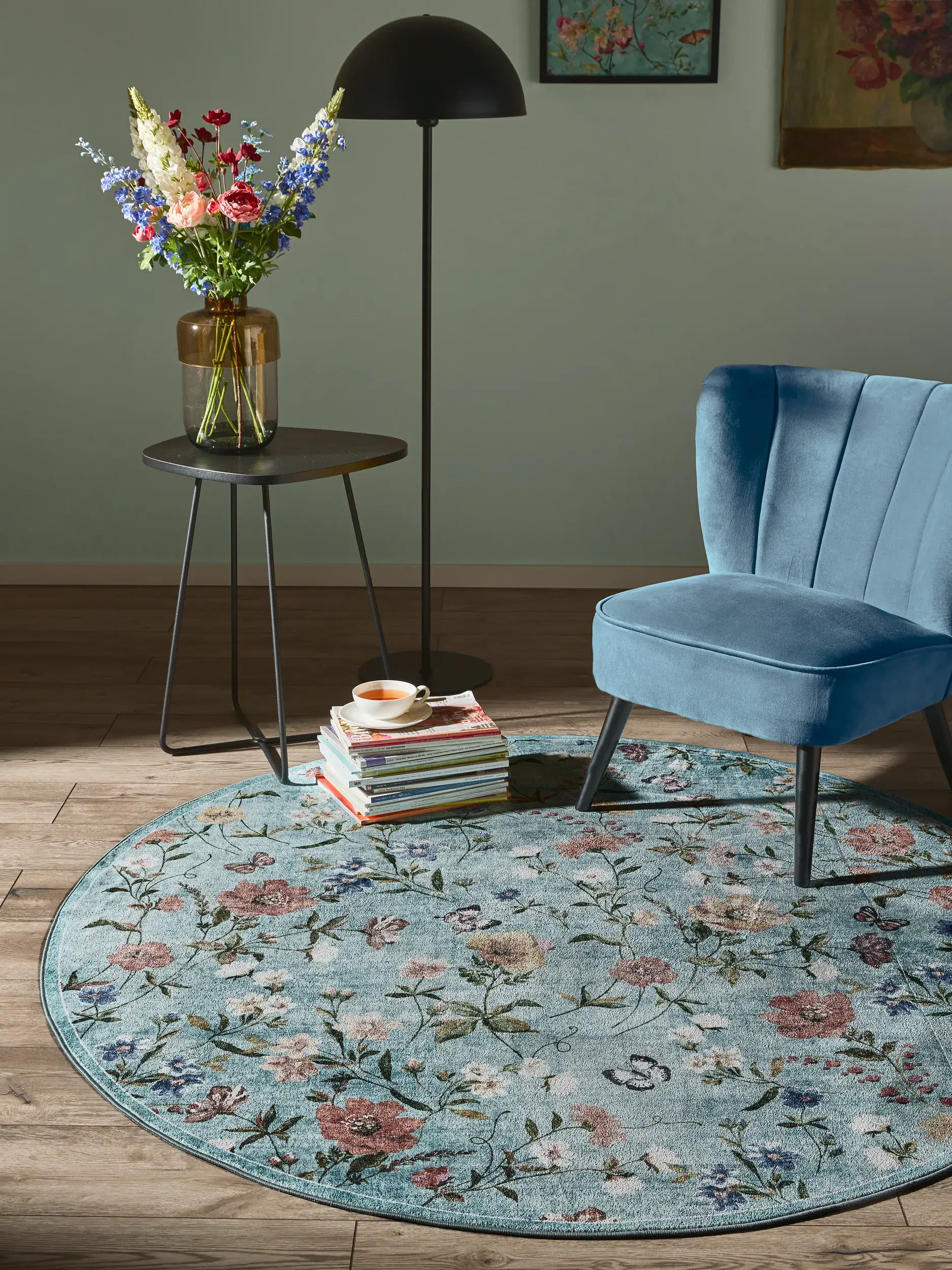 Rug made of 100% Polyester in Multicolour with a 100% Polyester high pile by benuta Nest
