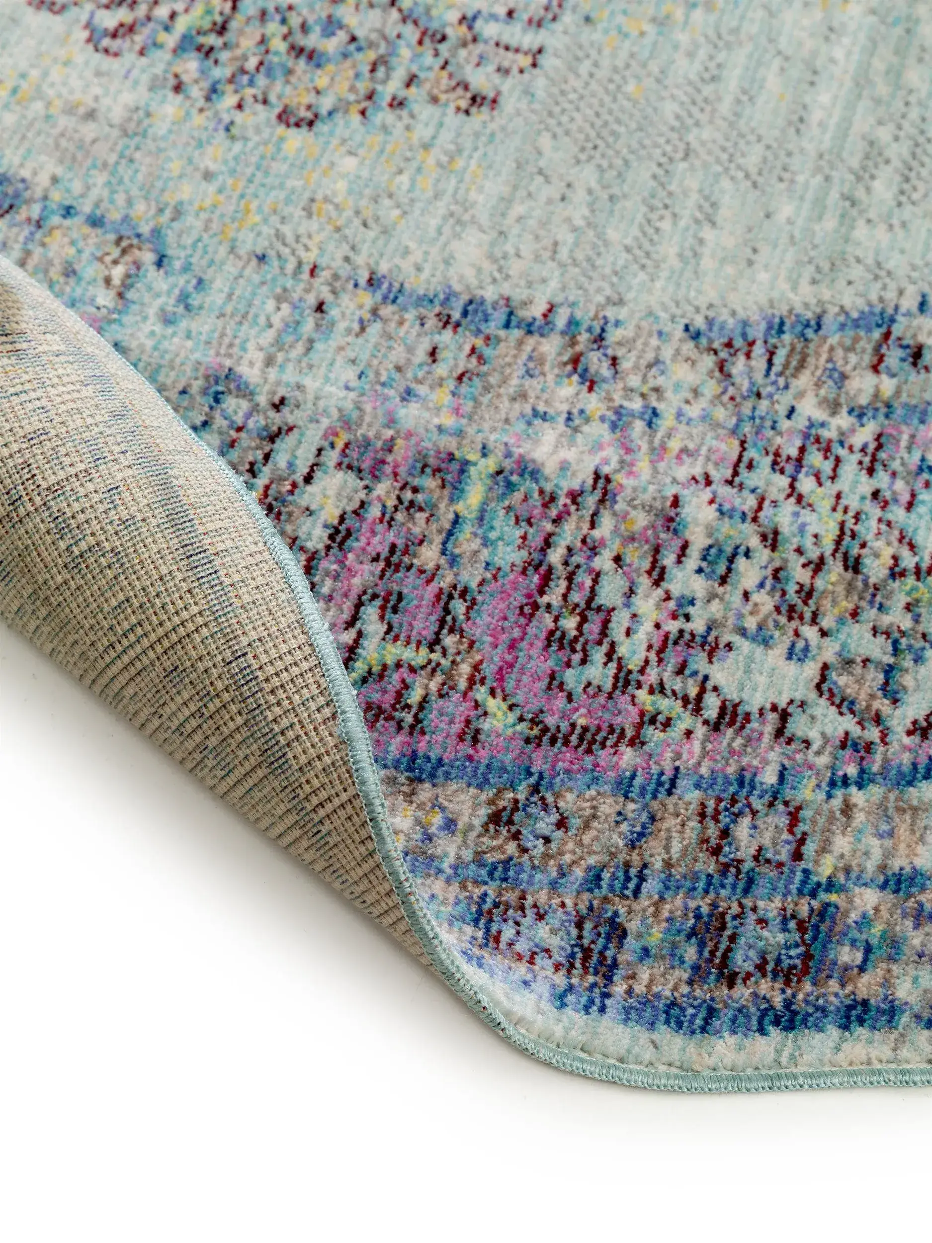 Teppich aus 100% Polyester in Blau mit 100% Polyester hohem Flor von benuta