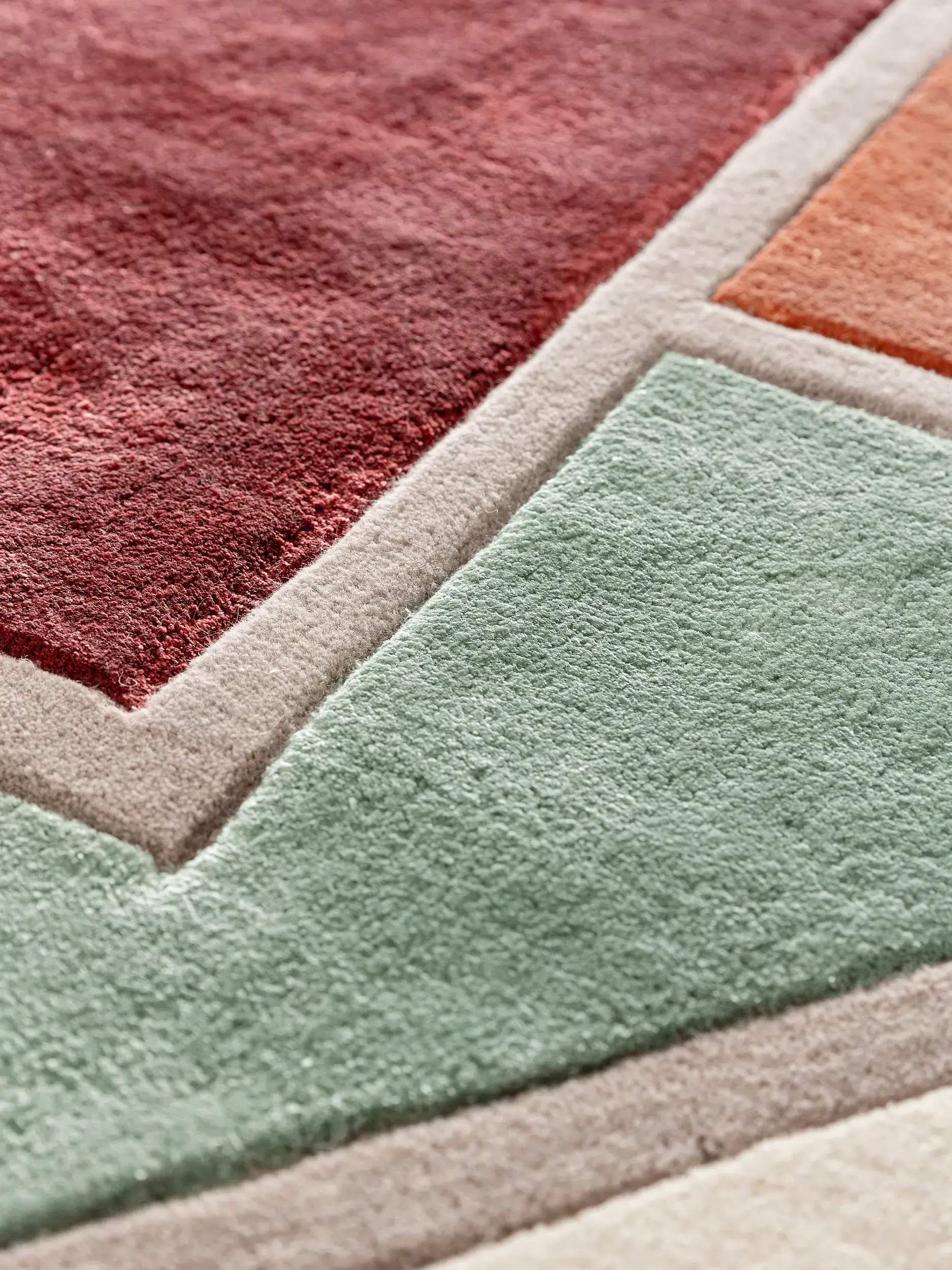 Teppich aus 50% Wolle, 50% Lyocell (Tencel™) in Multicolor mit 50% Wolle, 50% Lyocell (Tencel™) hohem Flor von benuta Finest