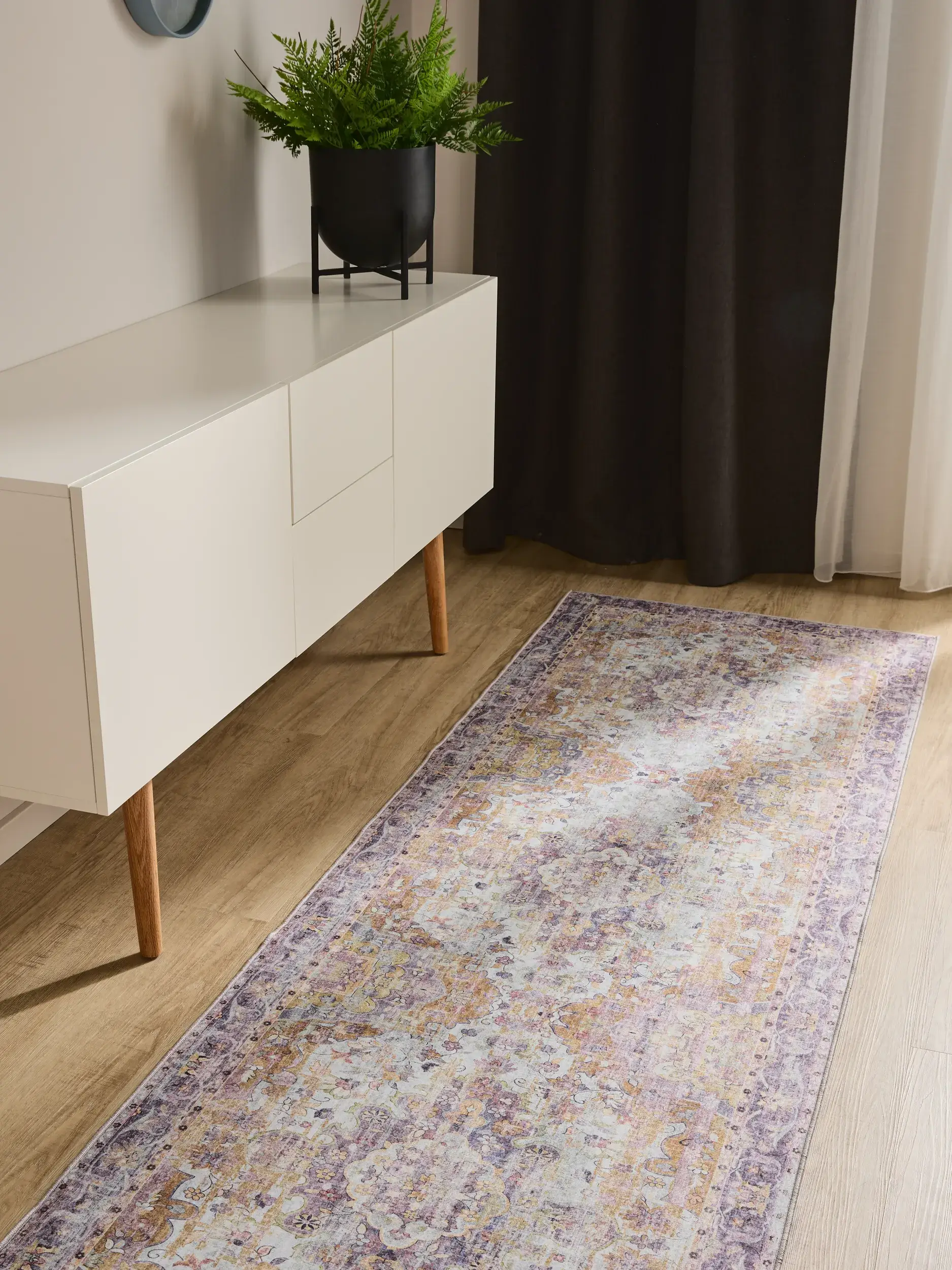 Rug made of 100% Polyester in Multicolour with a 100% Polyester high pile by benuta Basic