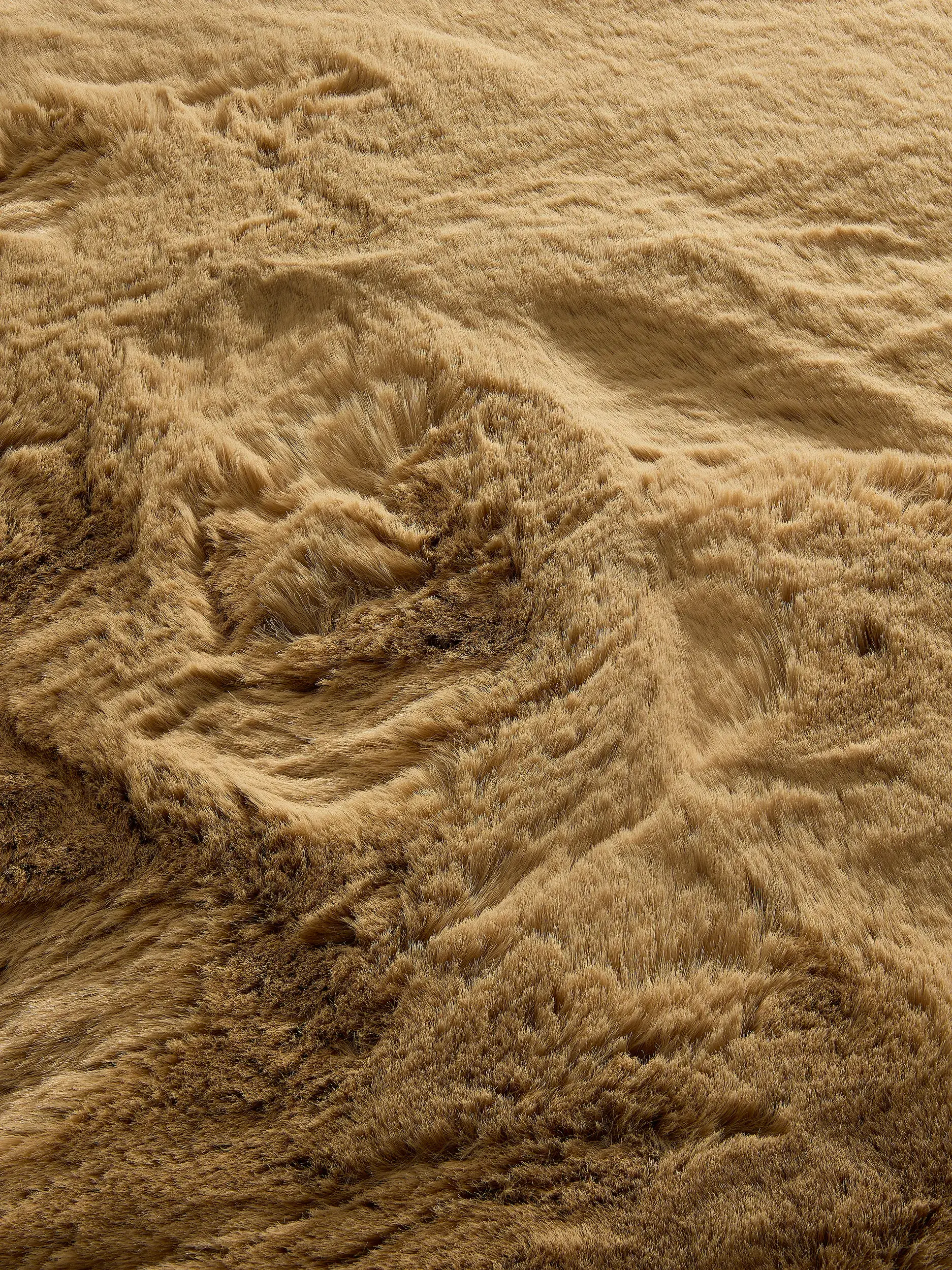 Rug made of 100% Polyester in Brown with a 100% Polyester high pile by benuta Finest