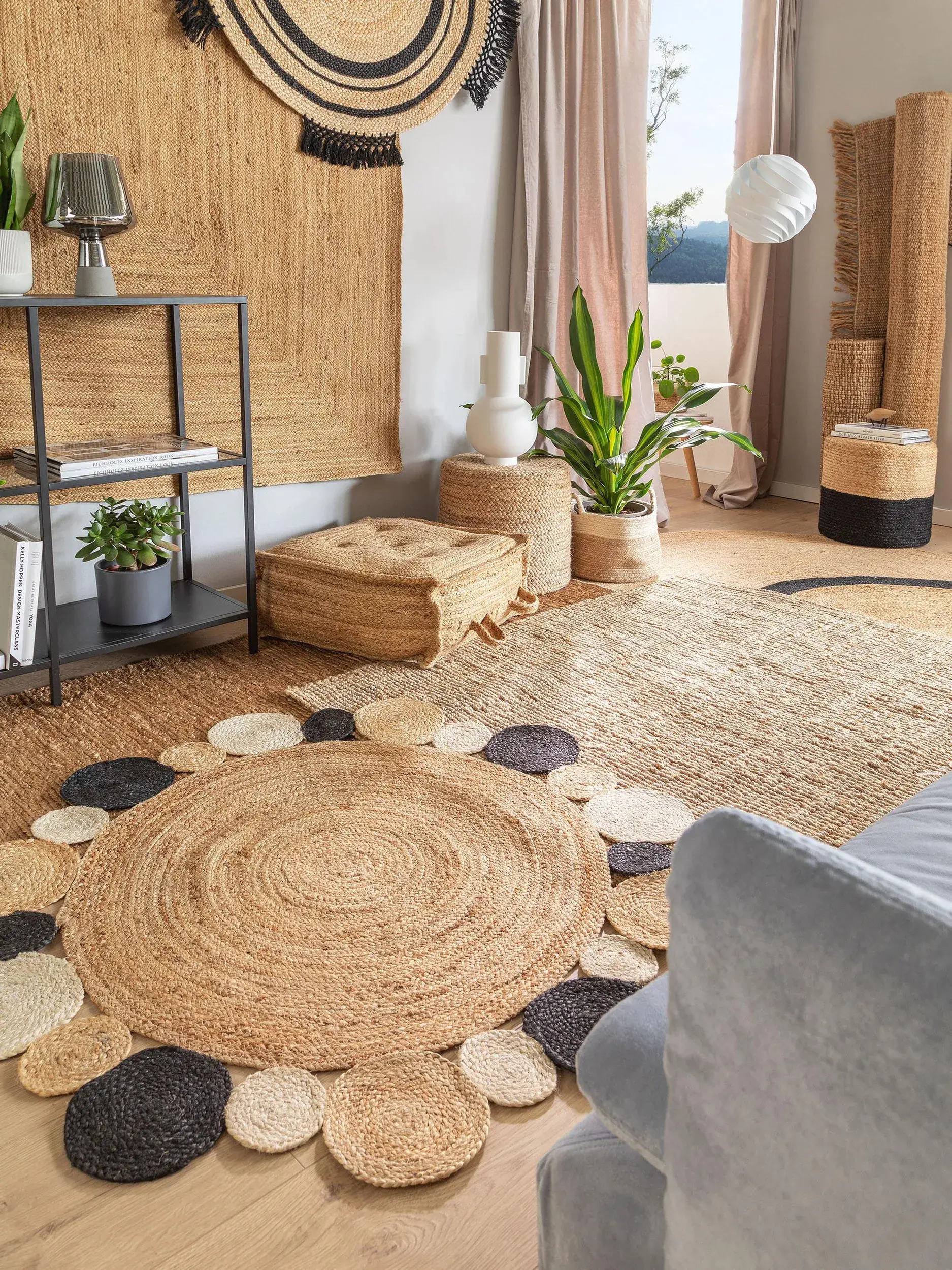 Koberec z 100% Jute v Braun s vlasem výšky 100% Jute od benuta Pure