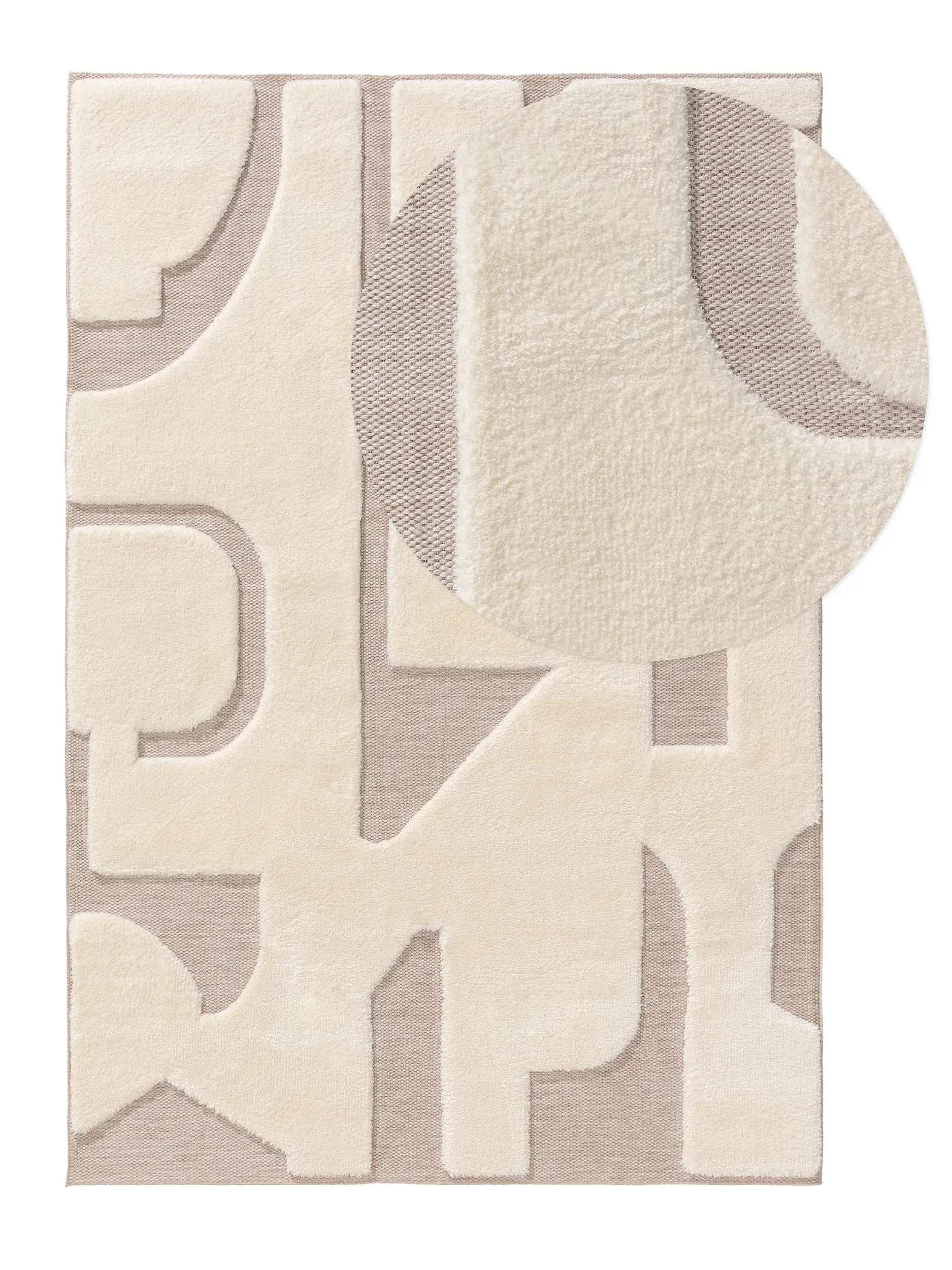 Alfombra de 63% Poliéster, 37% Polipropileno en Blanco con un pelo de {{Placeholder_Pile Height}} de altura de benuta POP