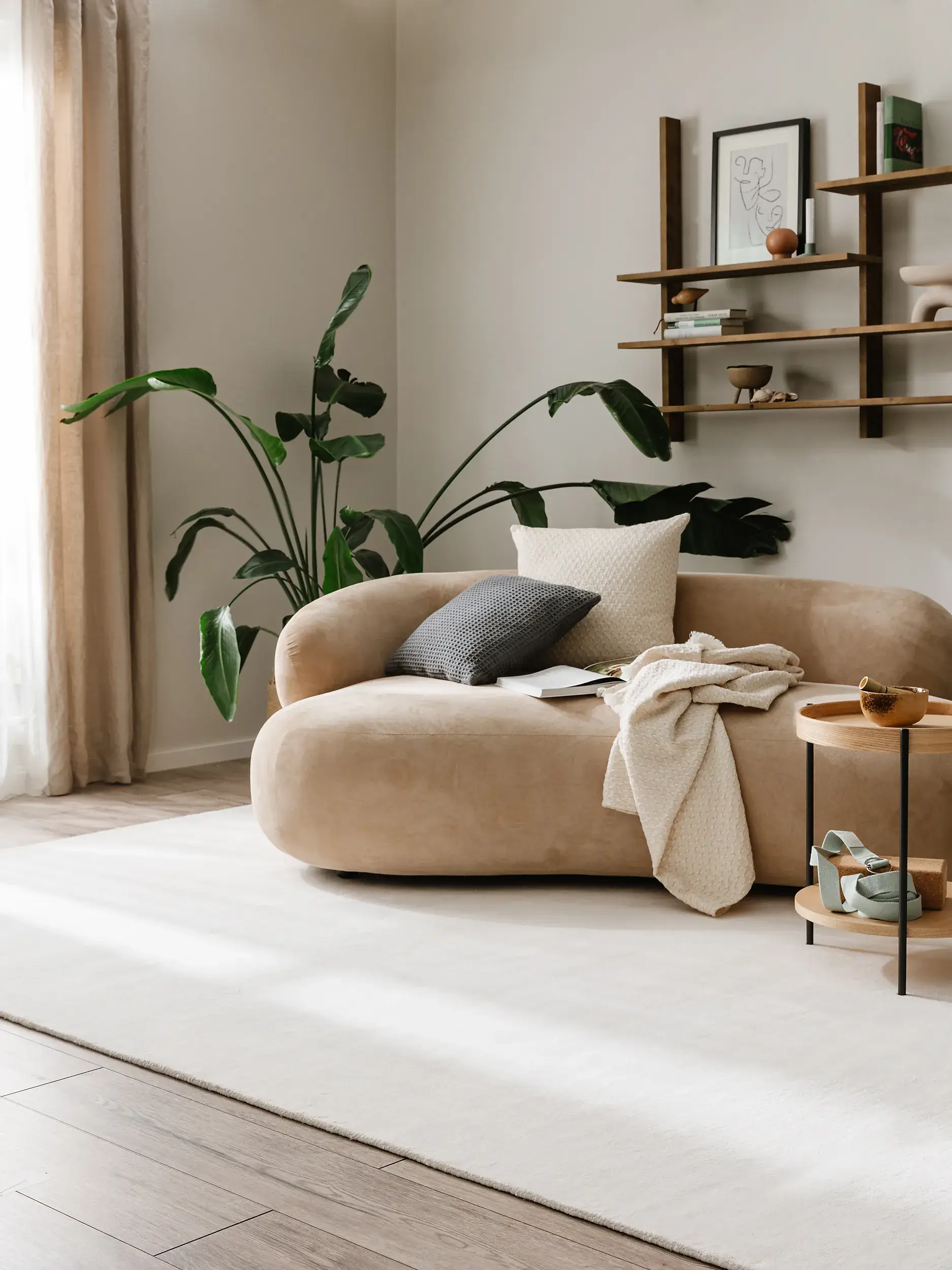 Rug made of 100% Viskose in Grau with a 100% Viskose high pile by benuta Pure
