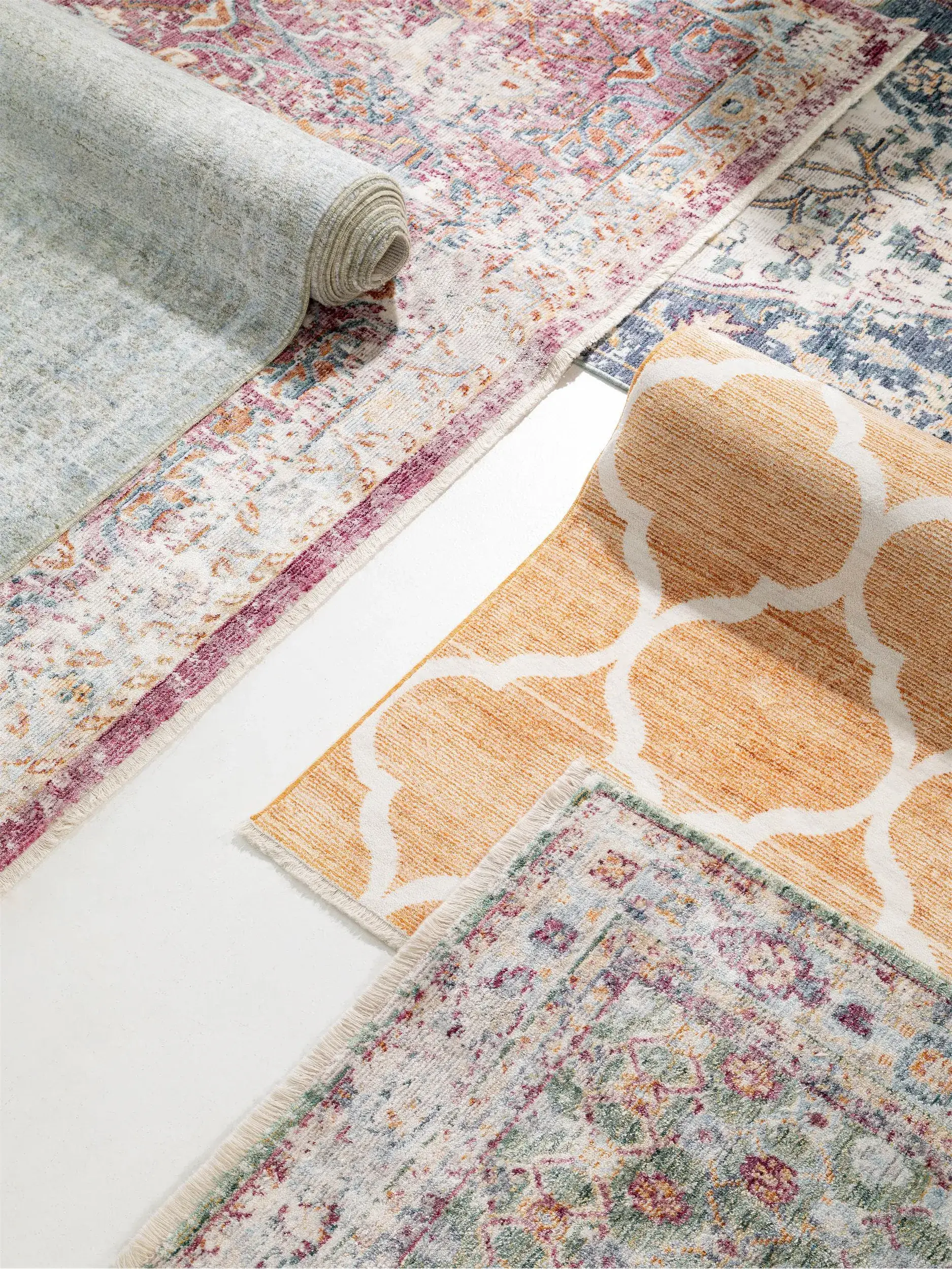 Rug made of 100% Viskose in Multicolor with a 100% Viskose high pile by benuta Pop