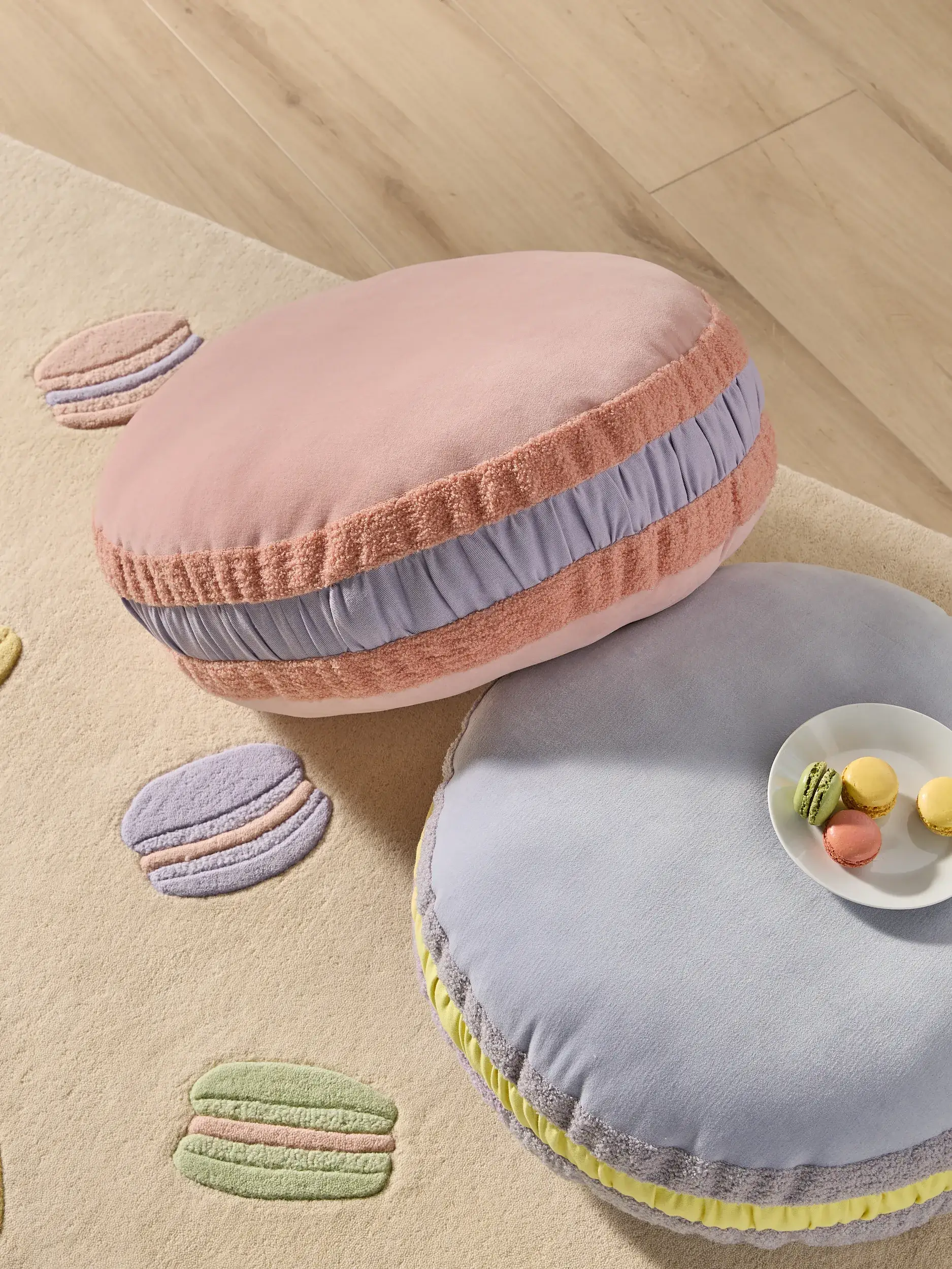 Cojín de suelo Macaron Rosa de Lytte