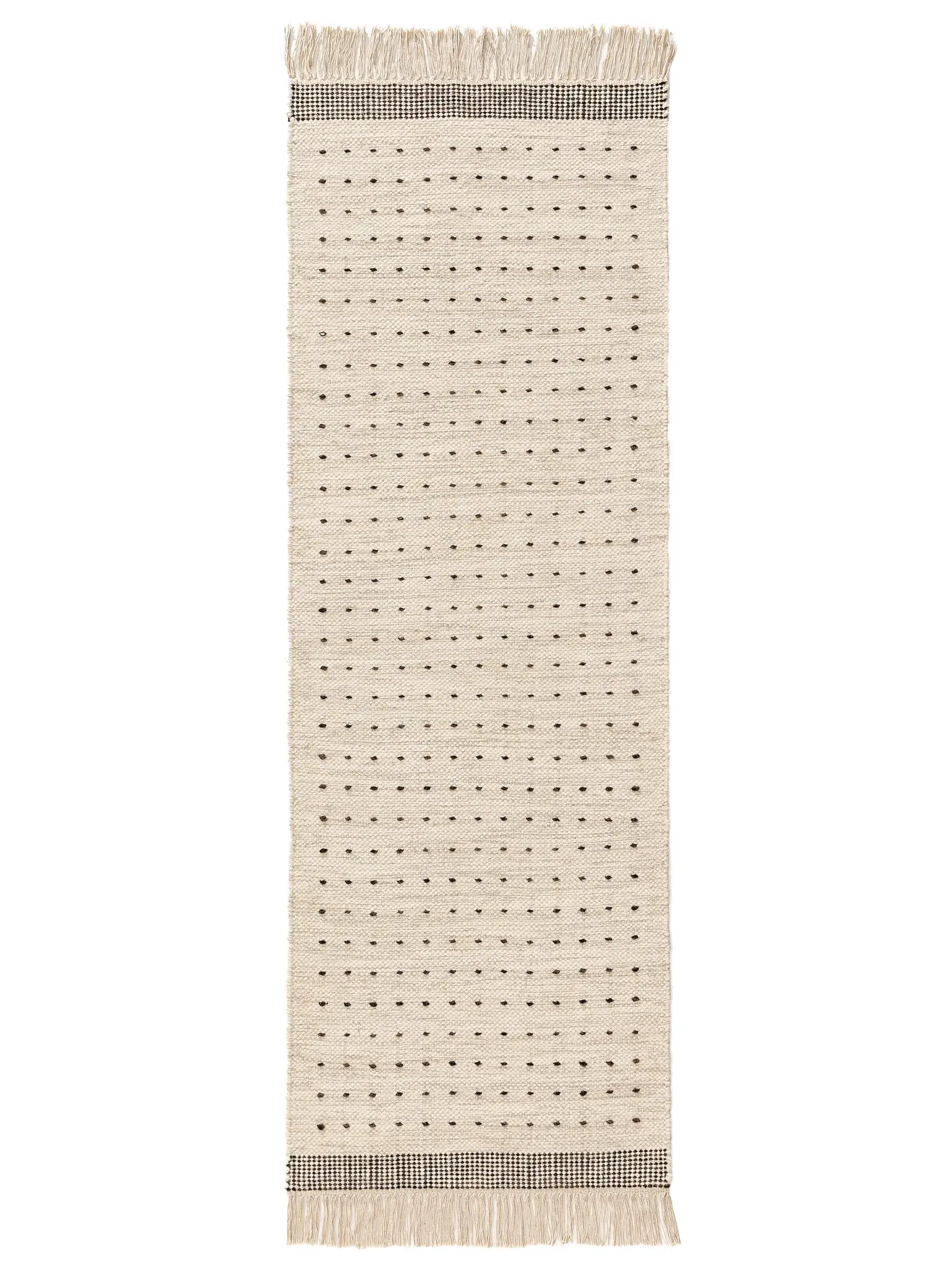 Tapis en 70% Laine, 30% Coton en Noir/Blanc avec une pile de 70% Laine, 30% Coton de hauteur de benuta POP