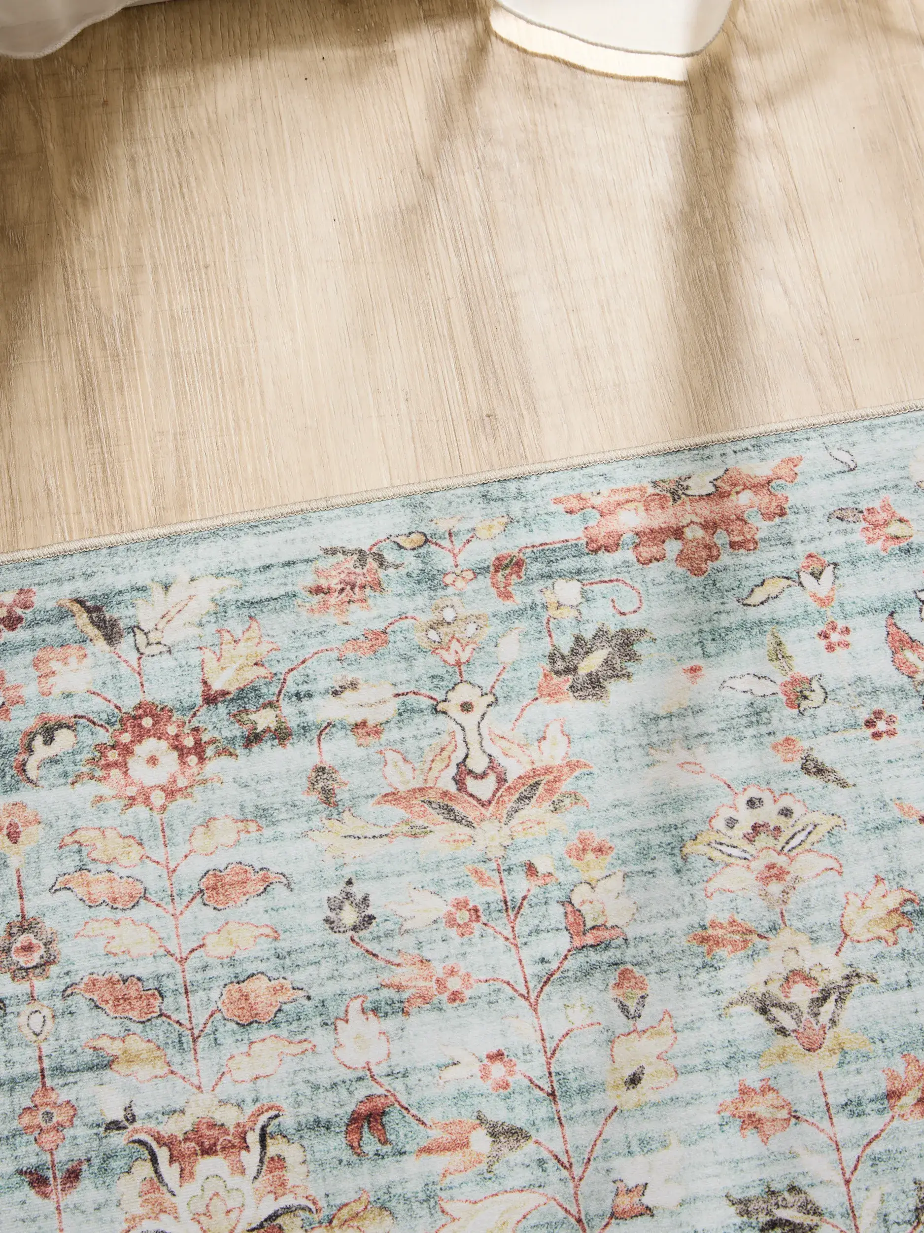 Rug made of 100% Polyester in Turquoise with a 100% Polyester high pile by benuta Basic