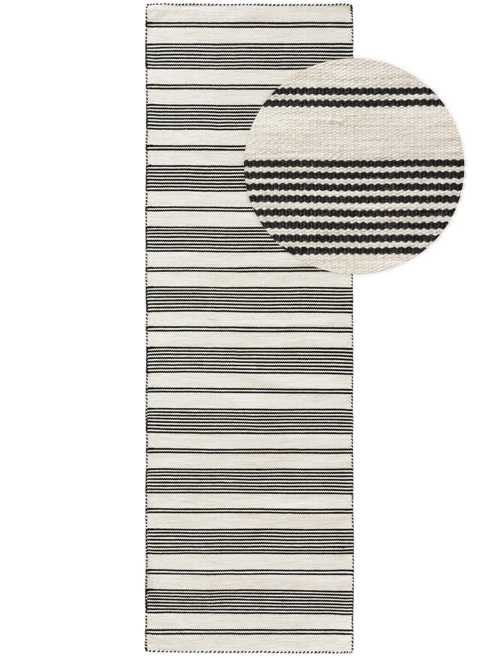 Teppich Rida aus 100% Polyester (recyceltes PET) in Schwarz von benuta Nest