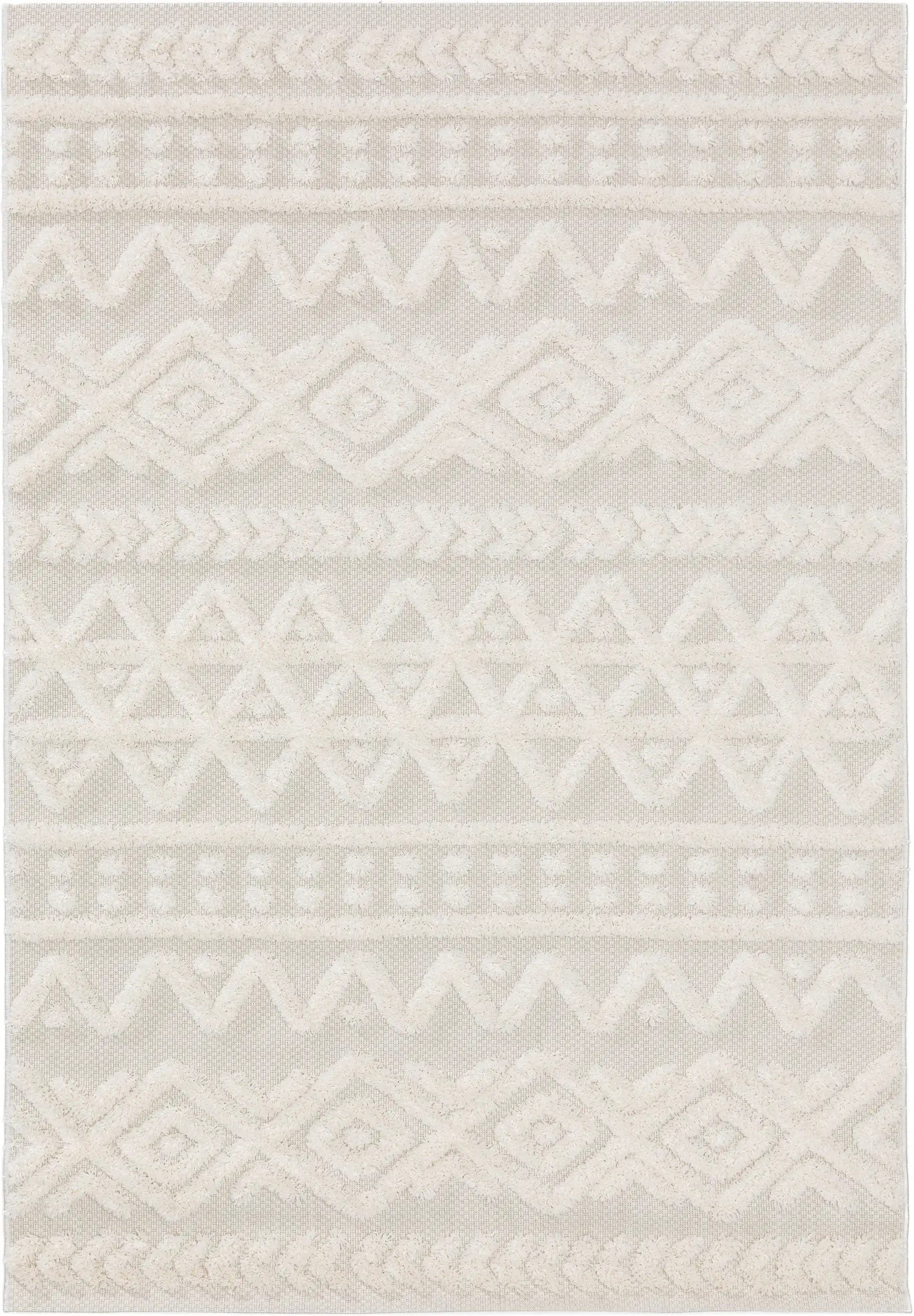 Matta av 100% Polypropen i Beige med 100% Polypropen hög lugg från benuta POP