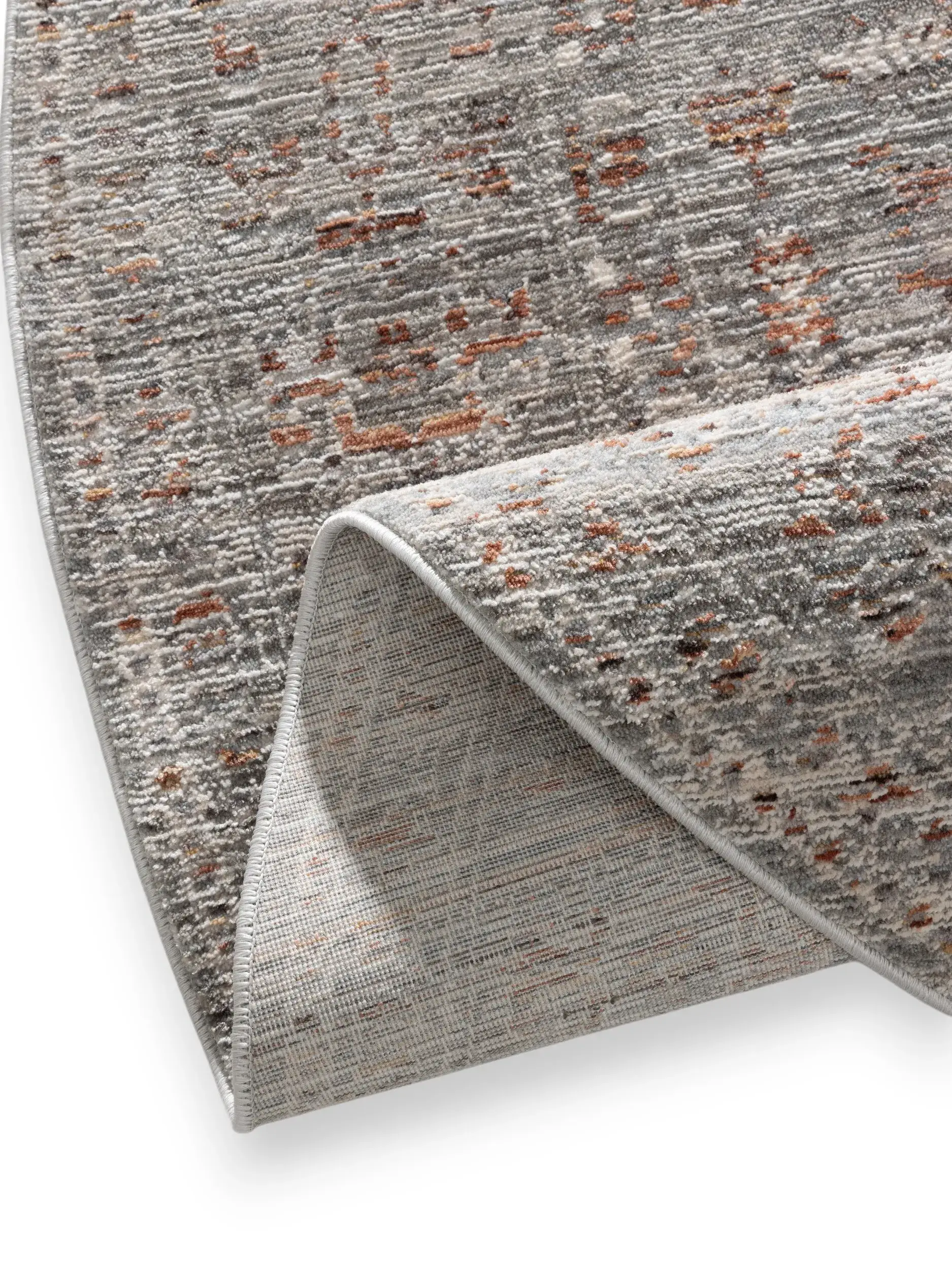 Teppich aus 100% Polyester in Grau mit 100% Polyester hohem Flor von benuta Nest