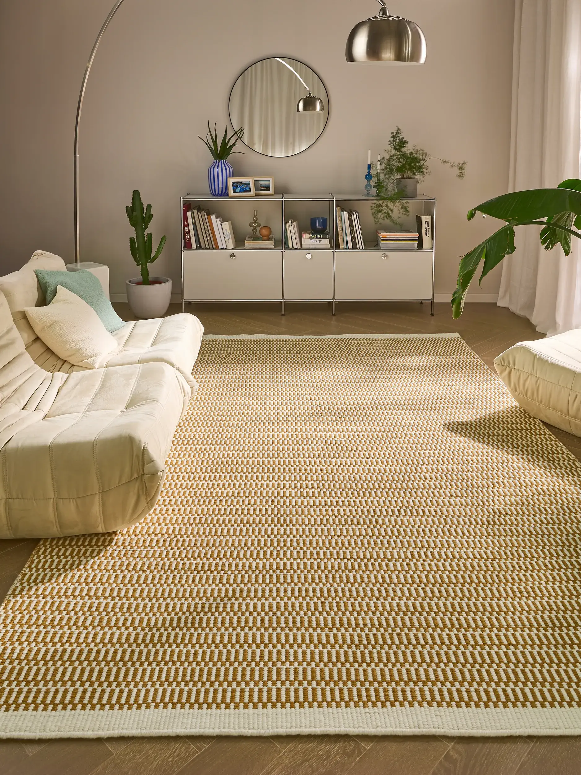 Teppich aus 100% Wolle (aus Neuseeland) in Braun mit 100% Wolle (aus Neuseeland) hohem Flor von benuta Pure