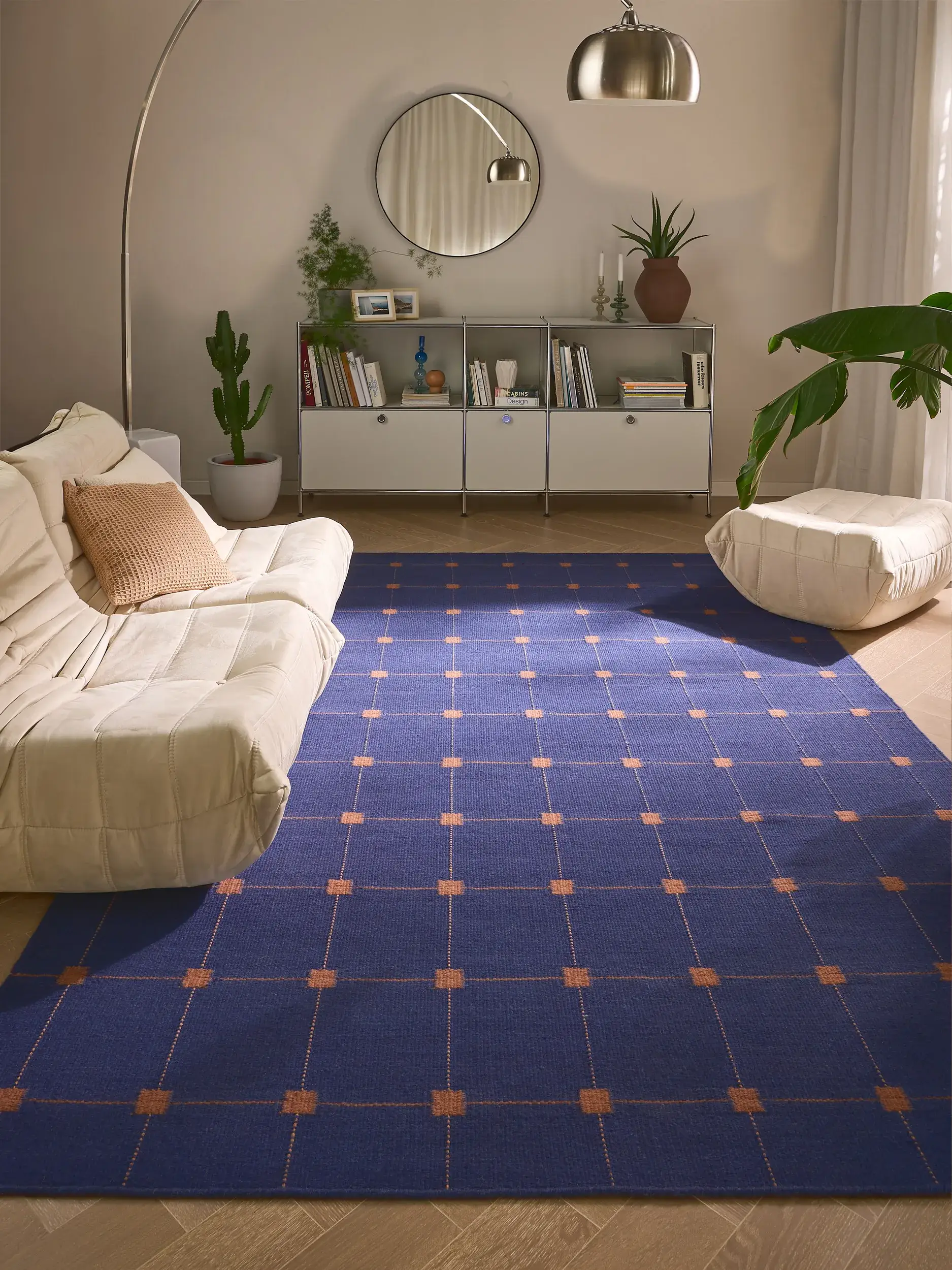 Teppich Grady aus 100% Wolle in Blau von benuta Pure