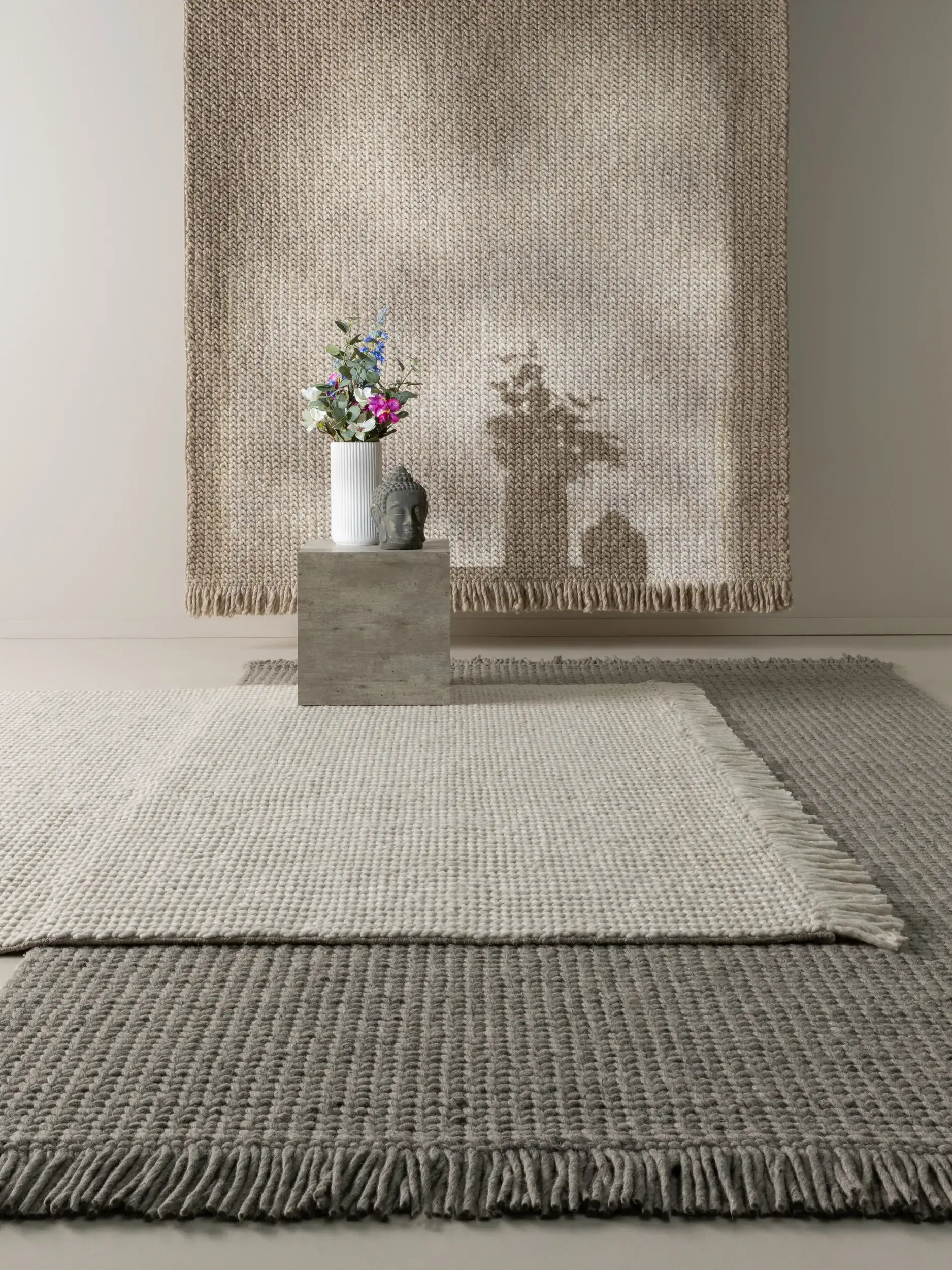 Alfombra de 60% Lana, 40% Poliéster en Blanco con un pelo de {{Placeholder_Pile Height}} de altura de benuta pure