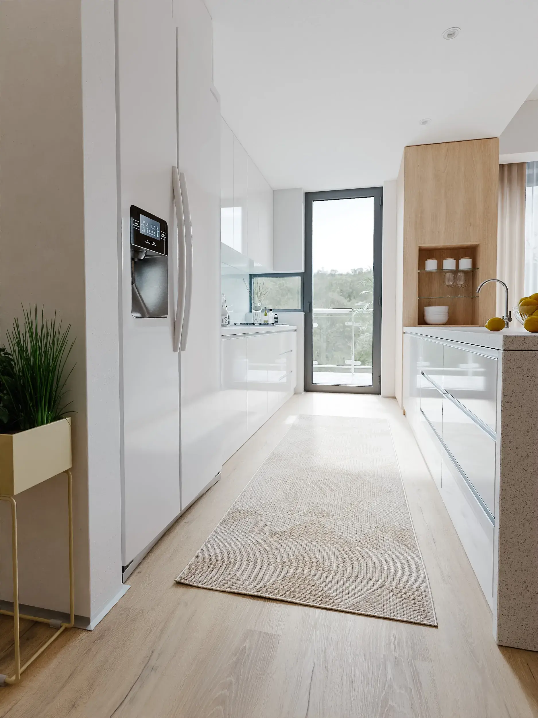 Rug made of 100% Polypropylen in White with a 100% Polypropylen high pile by benuta Nest