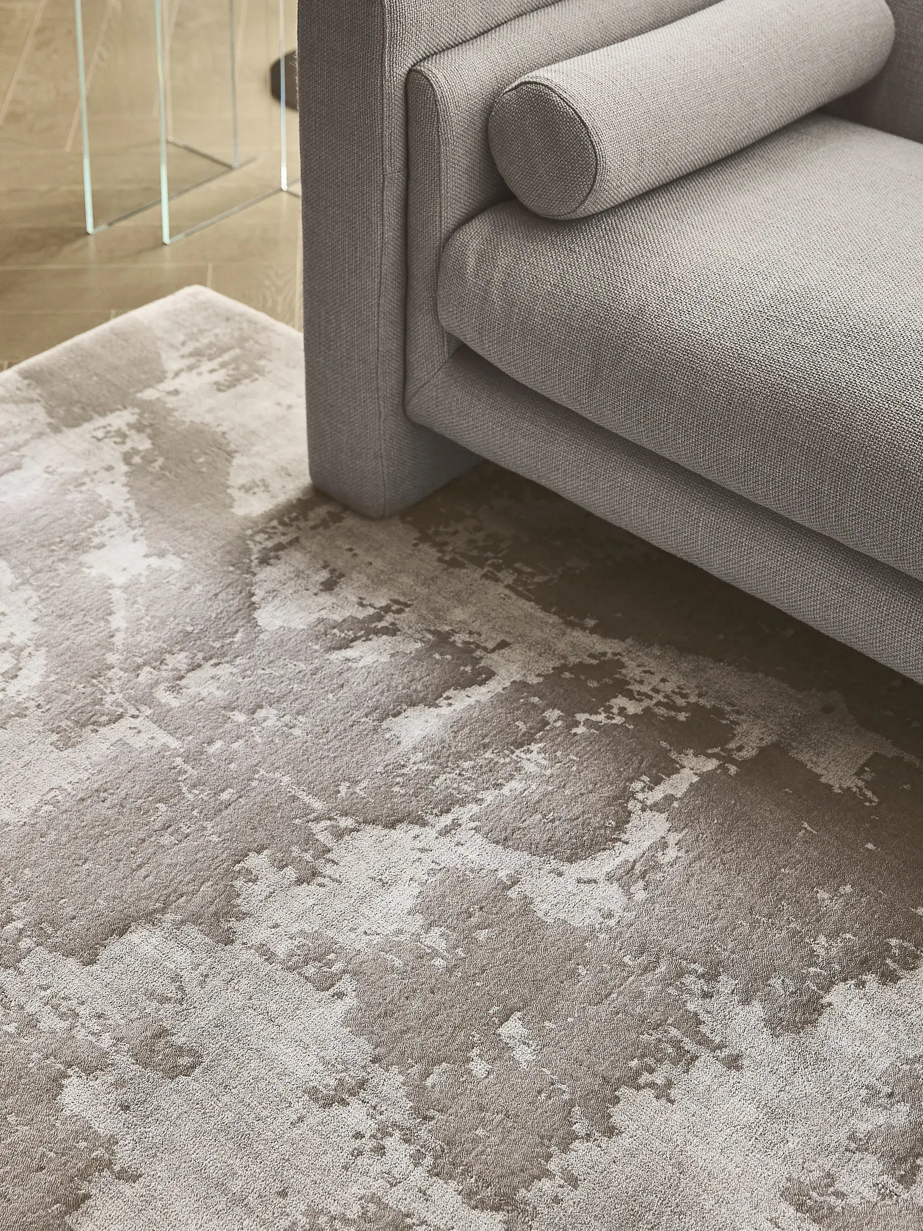 Rug made of 100% Viscose in Grey with a 100% Viscose high pile by benuta Finest