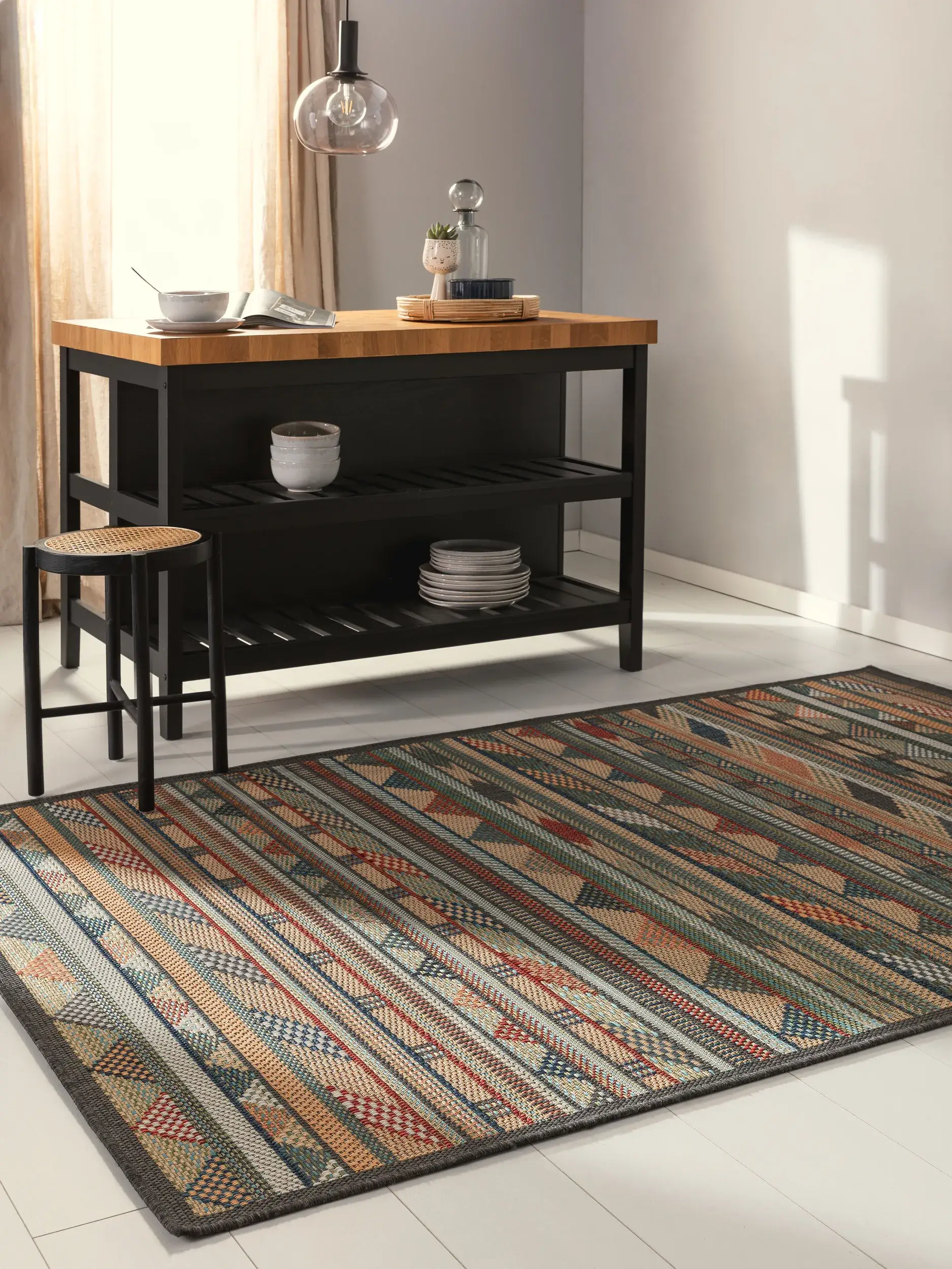 Rug made of 100% Polypropylen in Multicolour with a 100% Polypropylen high pile by benuta Nest