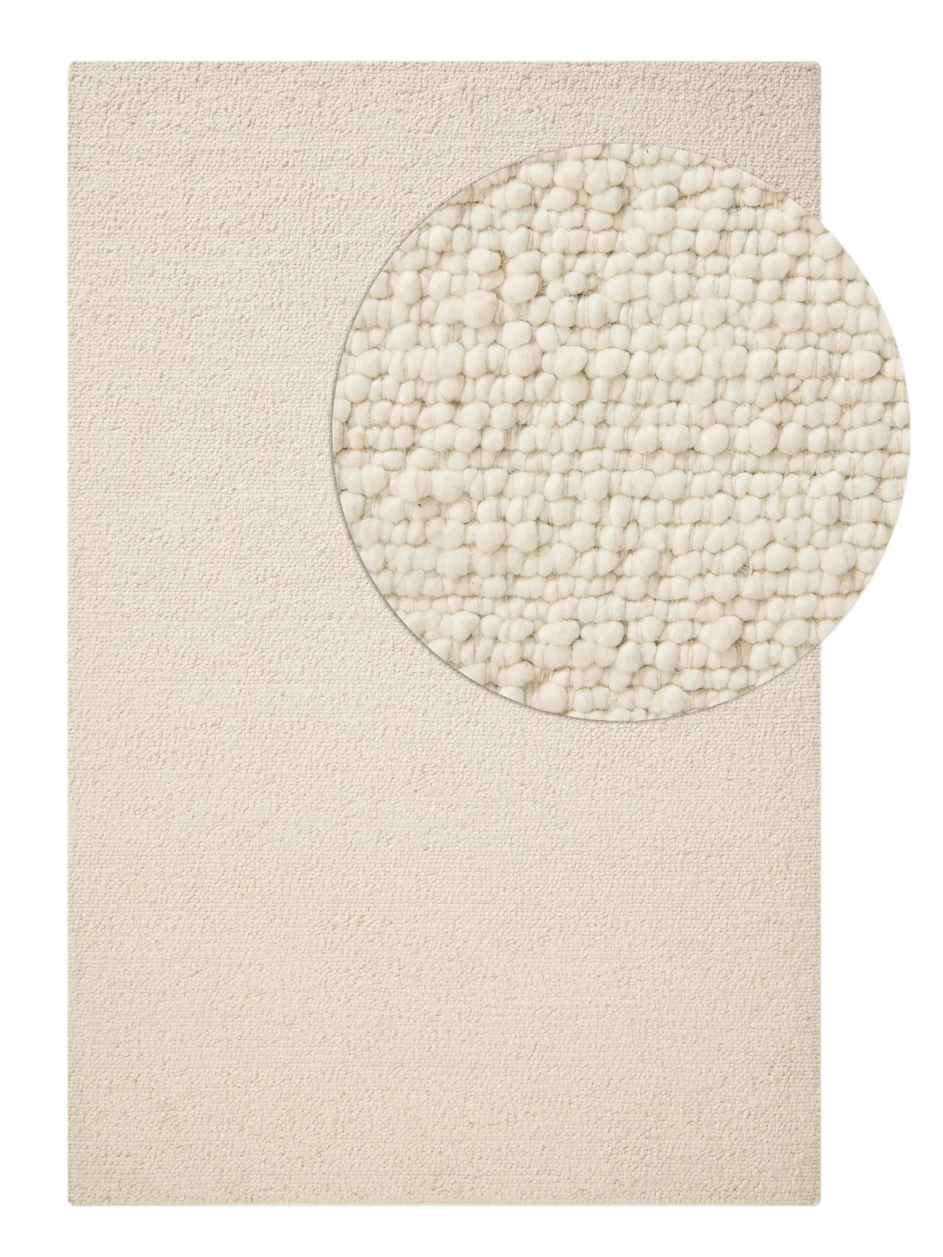 Matta Patch av 70% Ull, 15% Jute, 15% Bomull i Beige från benuta pure
