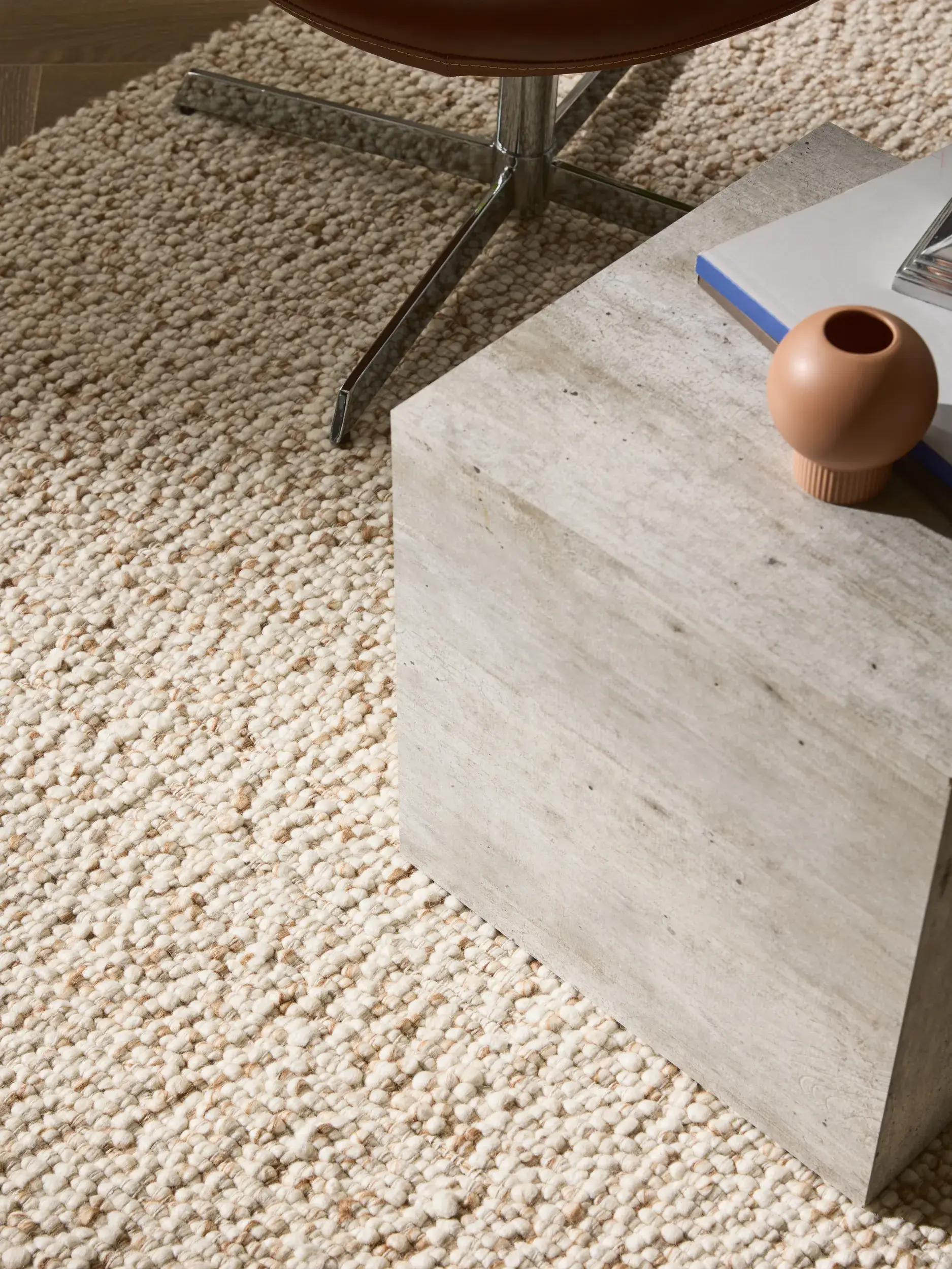 Rug made of 70% Wolle (from New Zealand), 30% Polyester in Braun with a 70% Wolle (from New Zealand), 30% Polyester high pile by benuta Pure