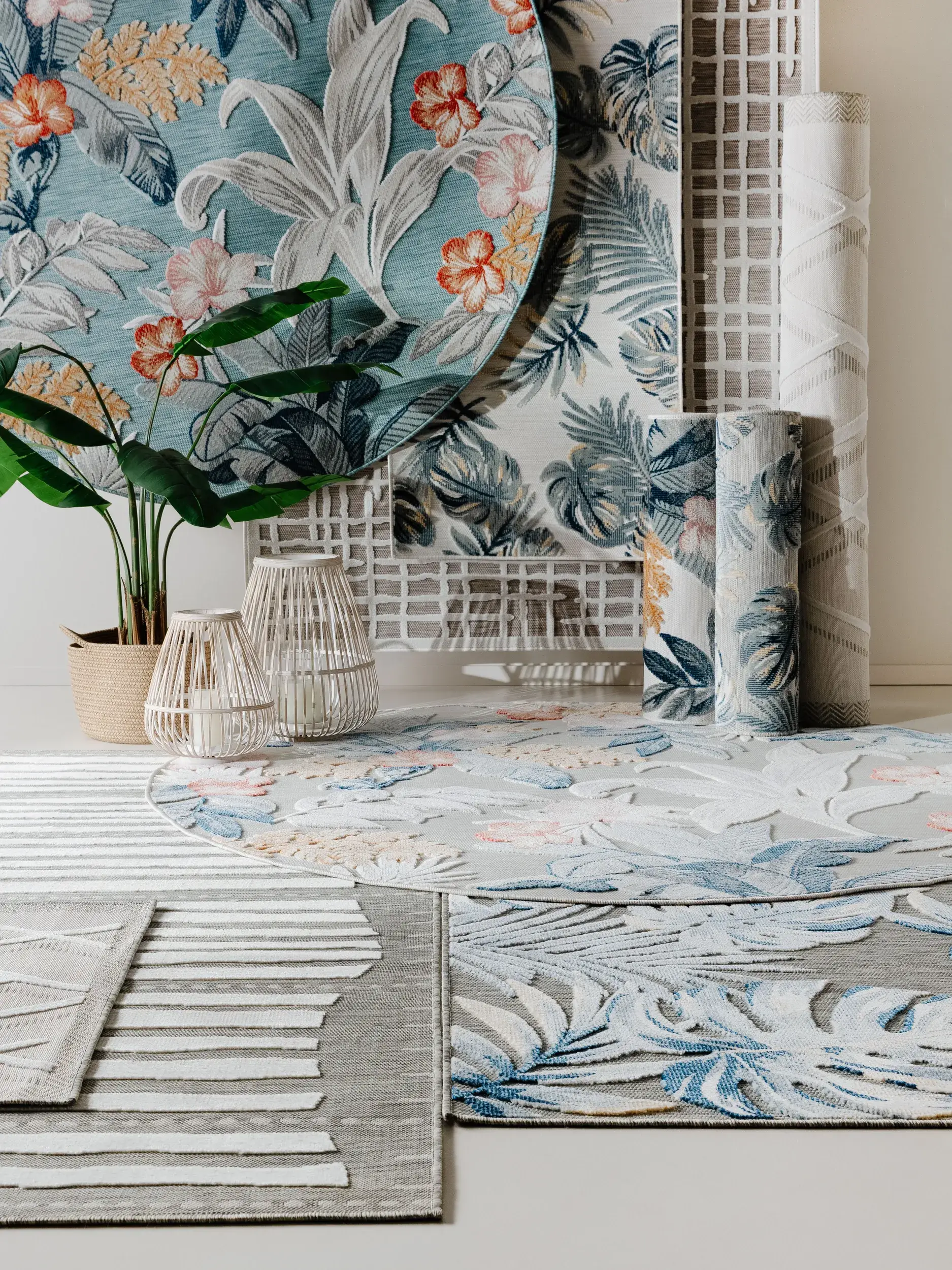 Rug made of 100% Polypropylen in Multicolour with a 100% Polypropylen high pile by benuta Basic
