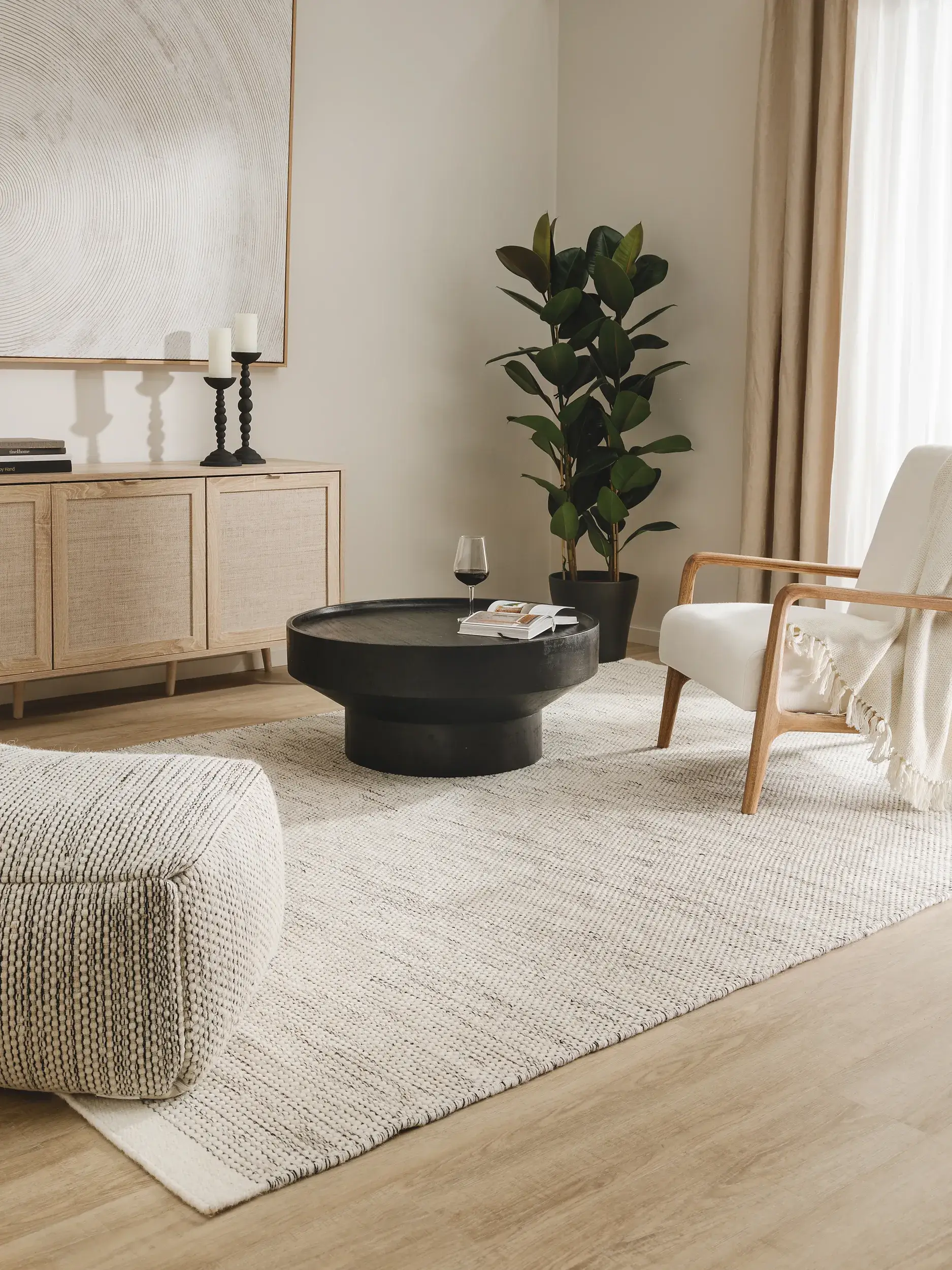 Wollteppich Rocco Beige/Schwarz von 