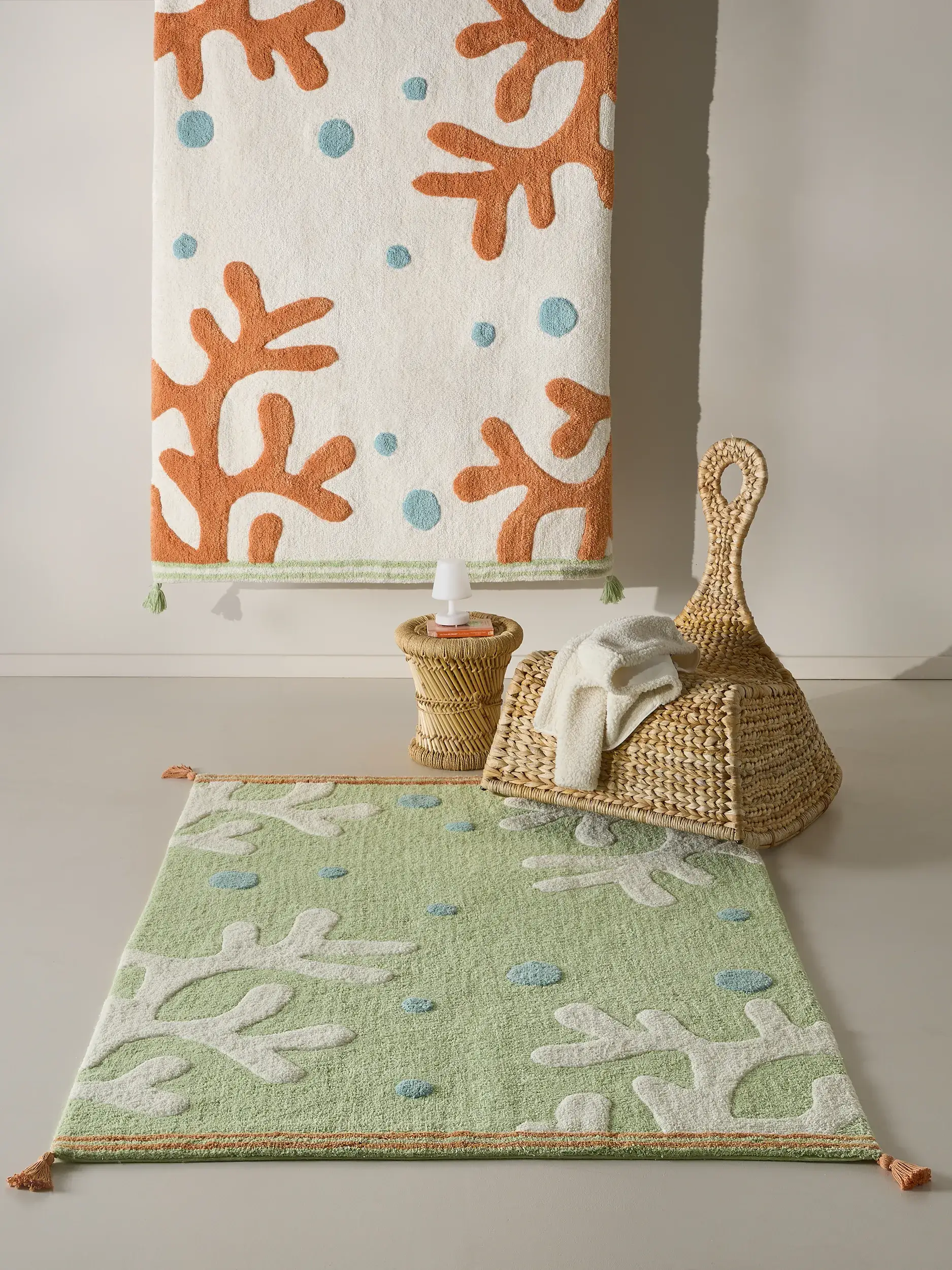 Teppich aus 100% Kierrätetty Puuvilla in Monivärinen mit 100% Kierrätetty Puuvilla hohem Flor von Lytte