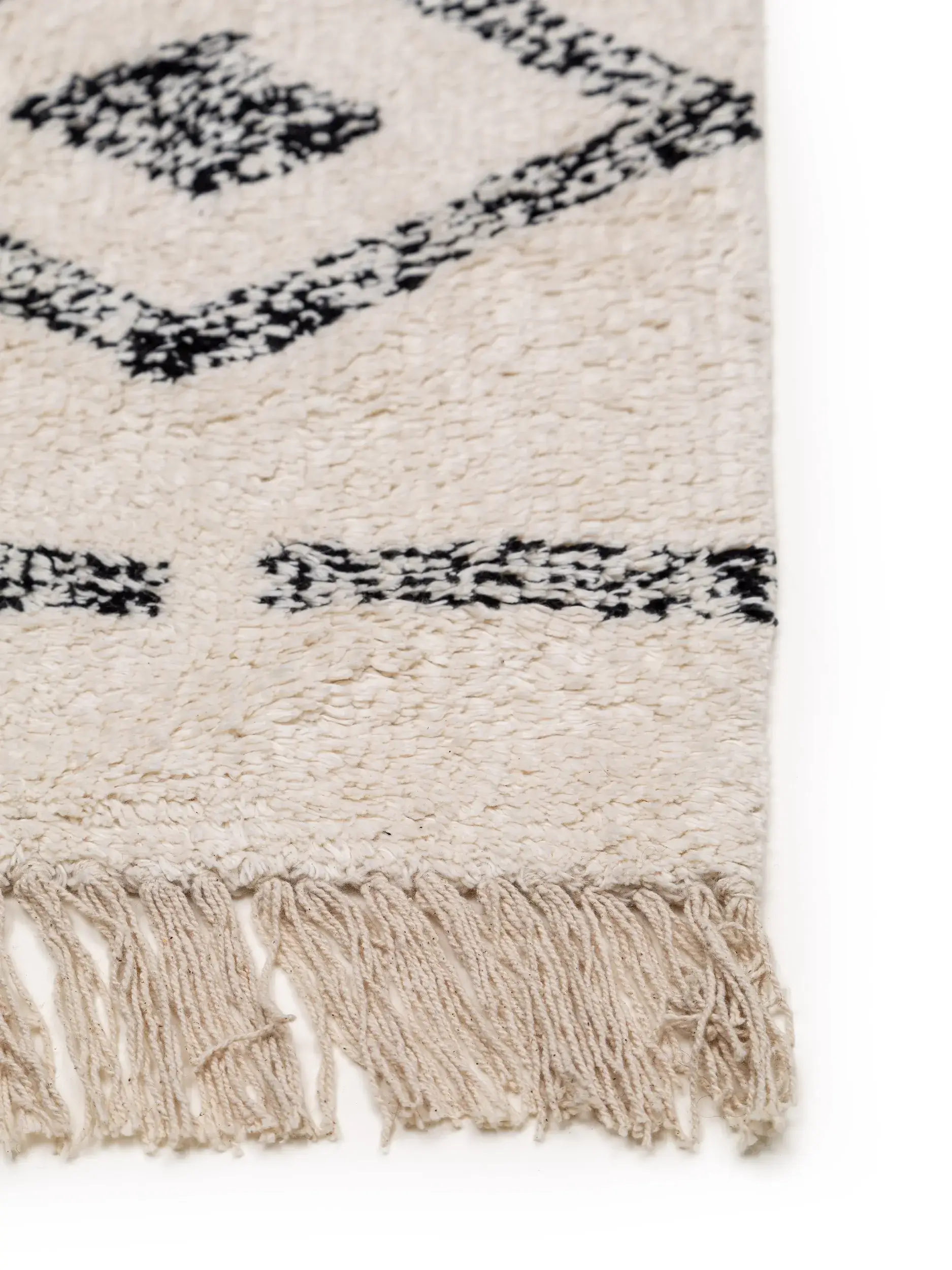 Rug made of 100% Baumwolle in Beige with a 100% Baumwolle high pile by benuta Nest