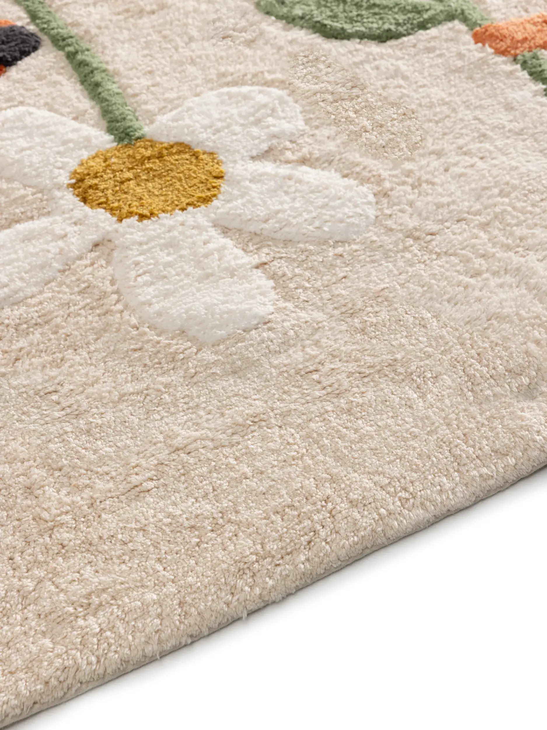 Teppich aus 100% Recycelte Baumwolle in Beige mit 100% Recycelte Baumwolle hohem Flor von Lytte