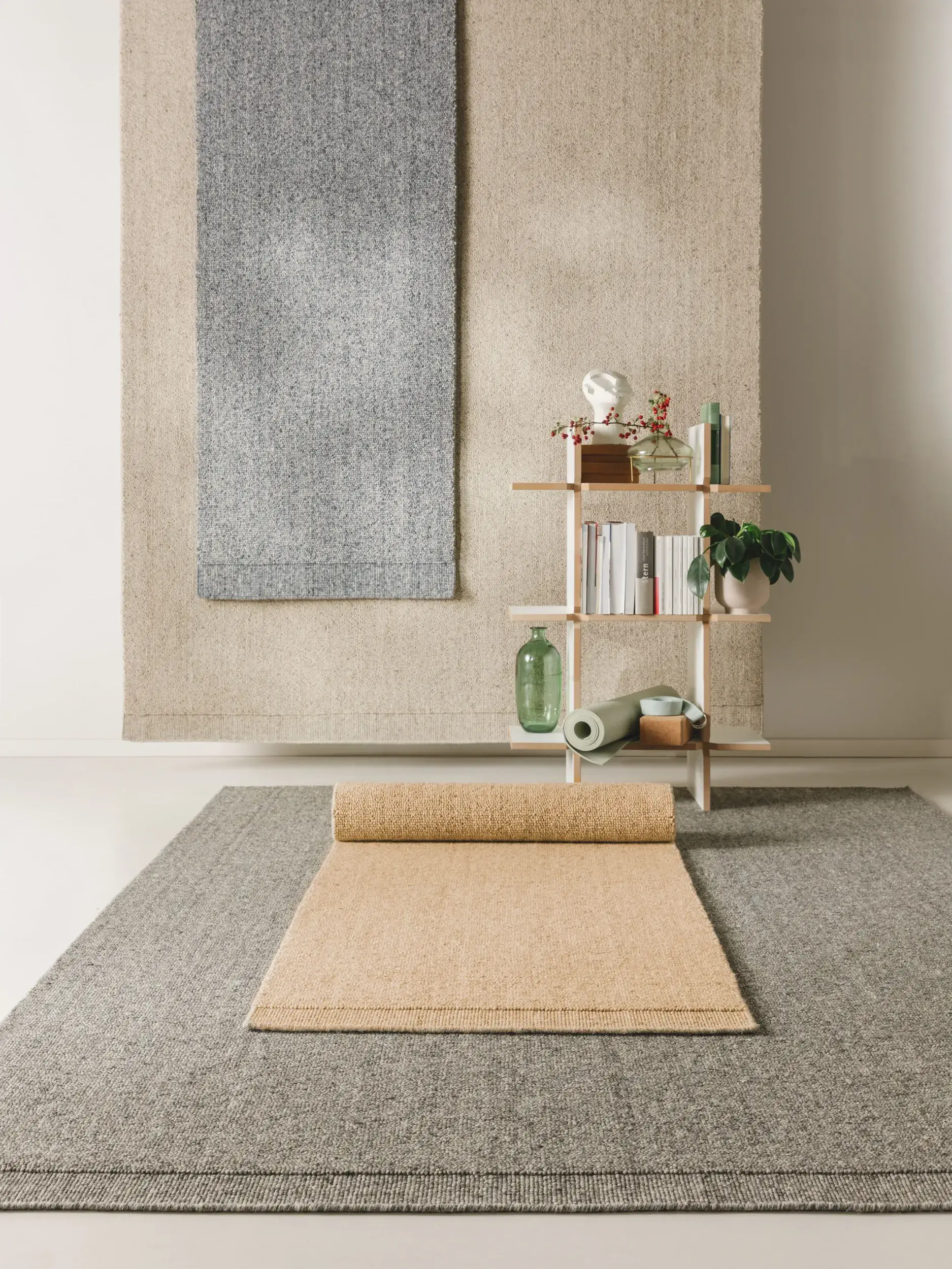 Tappeto Imke di 80% Lana, 20% Cotone in Azzurro di benuta pure