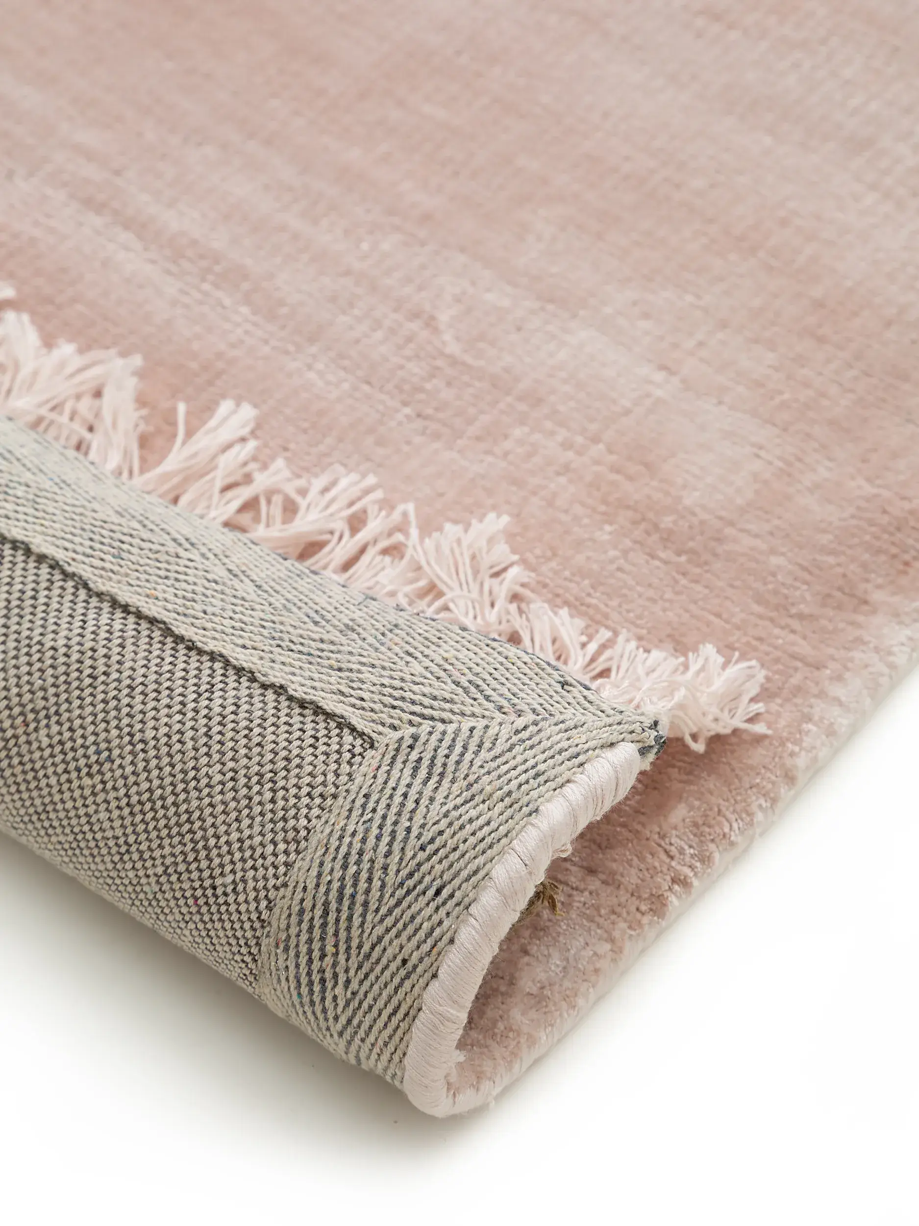 Teppich aus 100% Viskose in Rosa mit 100% Viskose hohem Flor von benuta Finest