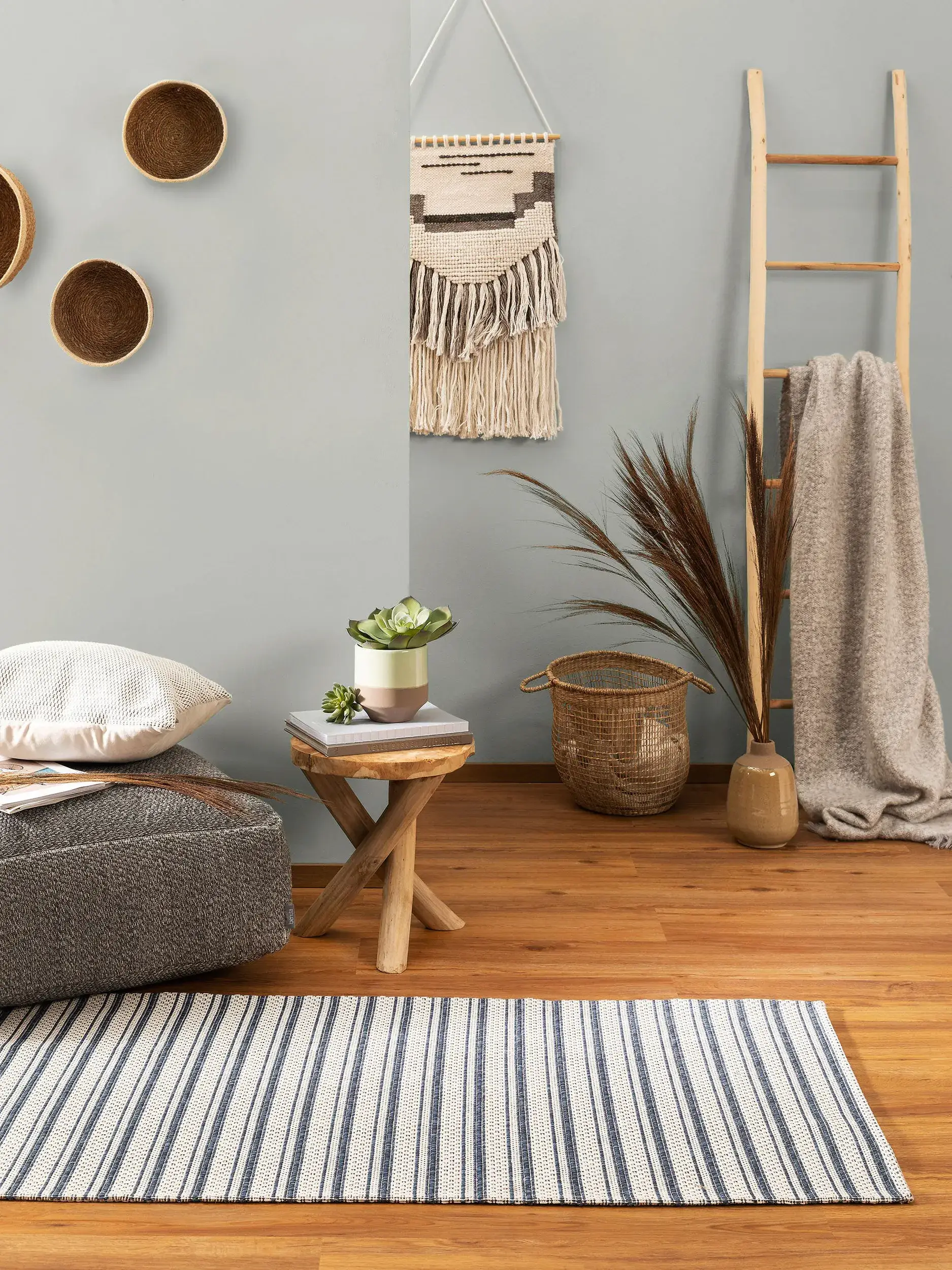 Teppich Cooper aus 100% Baumwolle in Blau von benuta
