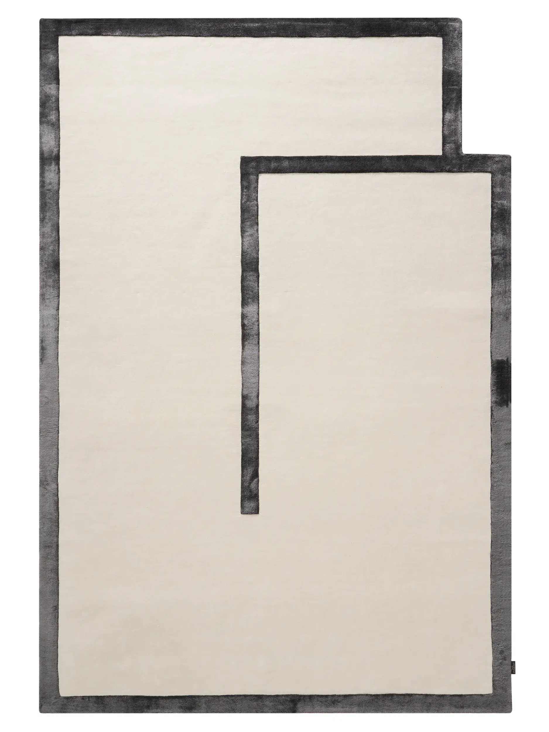 Rug made of 80% Wool, 20% Lyocell (Tencel™) in Black/White with a 80% Wool, 20% Lyocell (Tencel™) high pile by benuta Finest