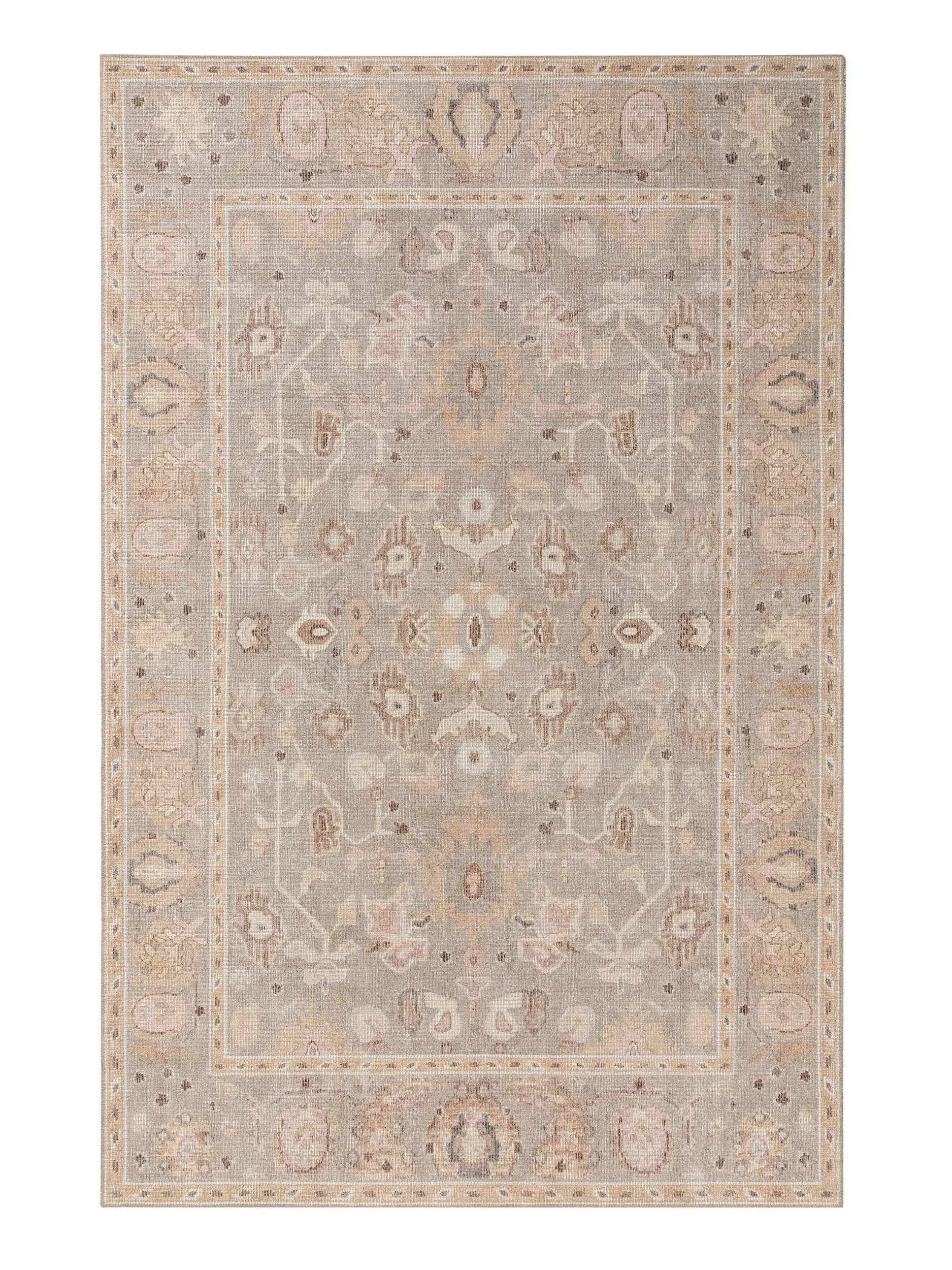 Tapijt van 50% Polyester, 50% Polykatoen in Beige met een 50% Polyester, 50% Polykatoen hoge pool van benuta nest